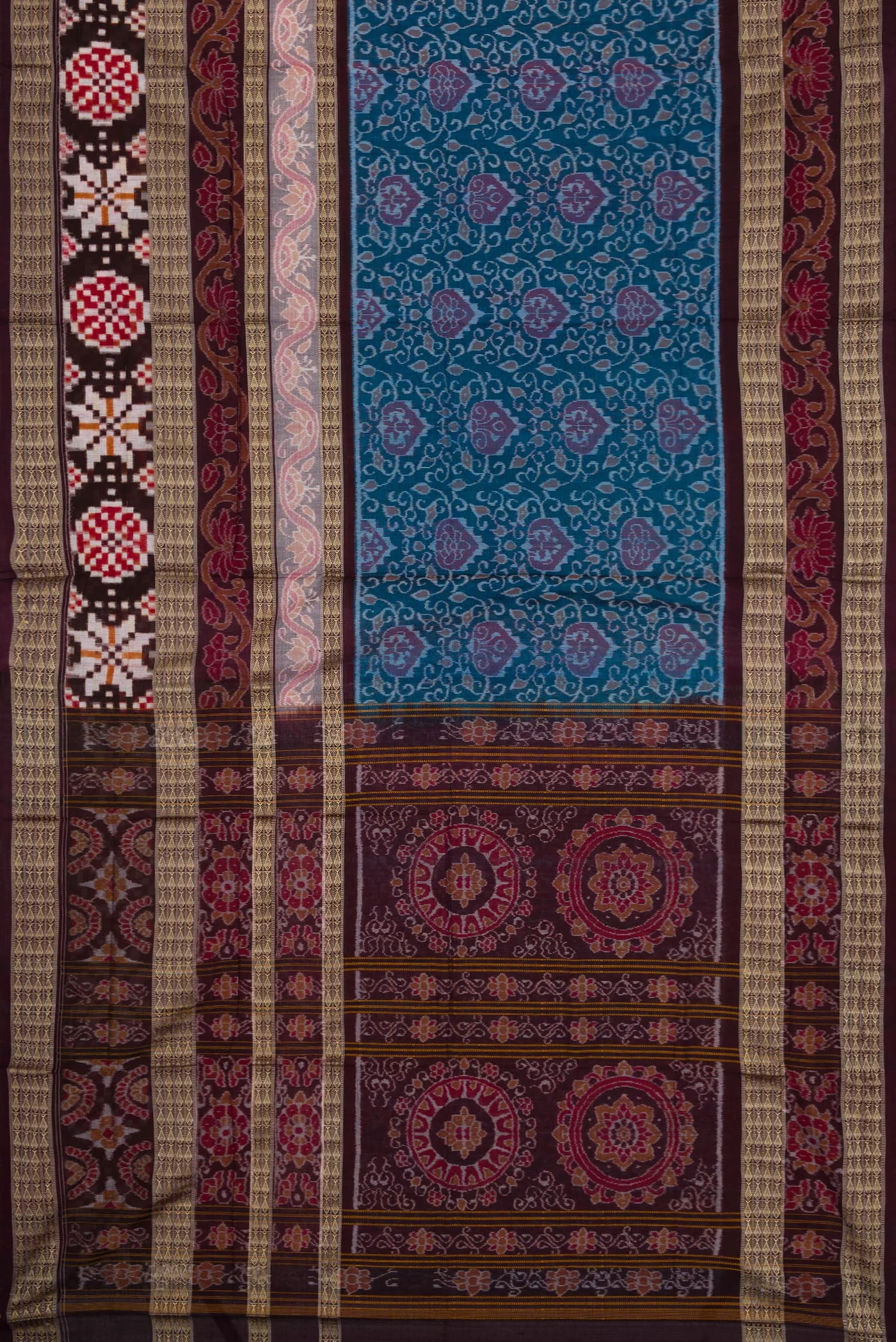 Blue Orissa Cotton Saree - Image 6