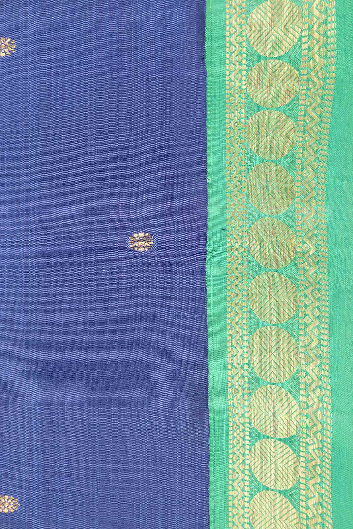 Blue Dual Tone Kanjivaram Saree - Image 3