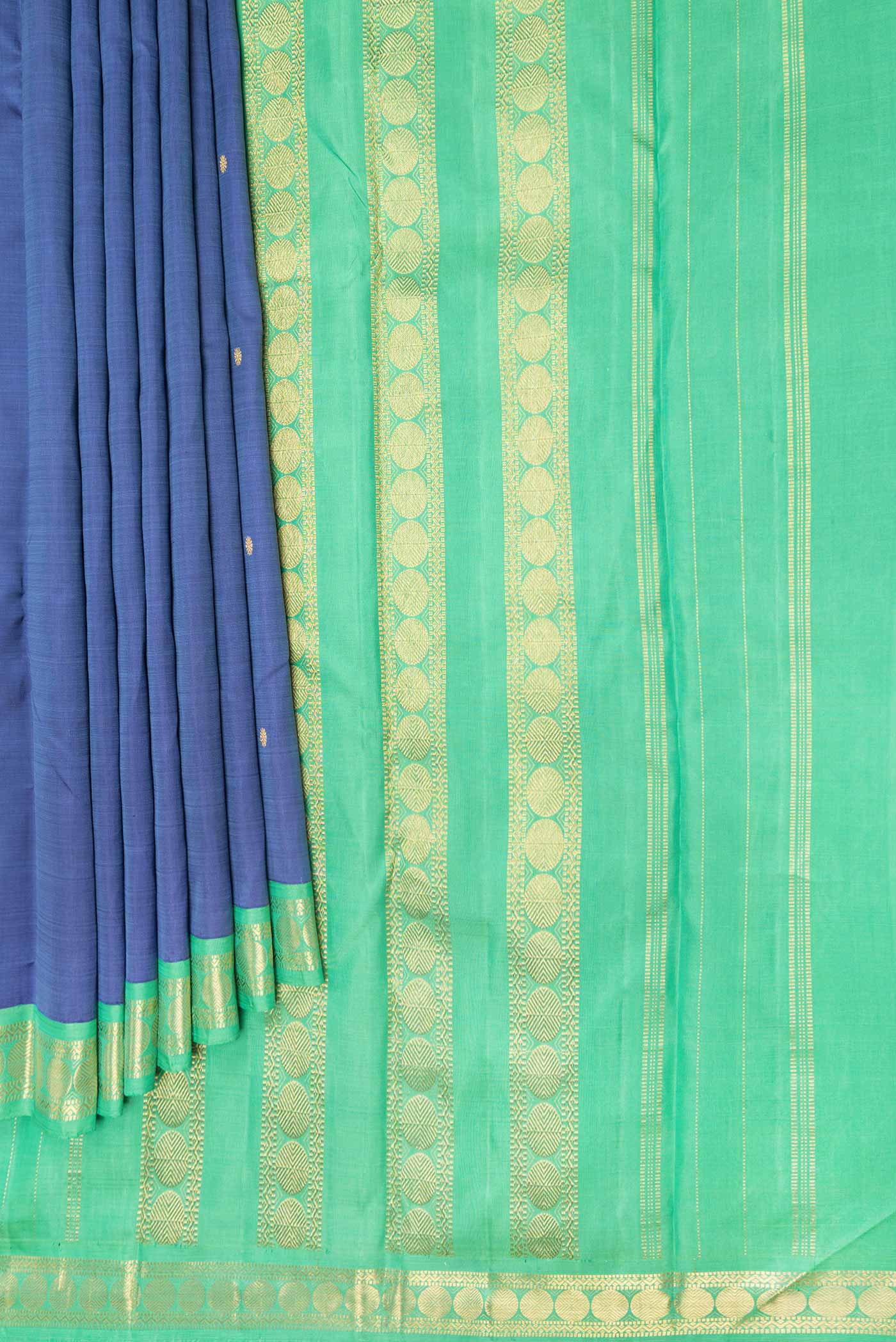 Blue Dual Tone Kanjivaram Saree - Image 4