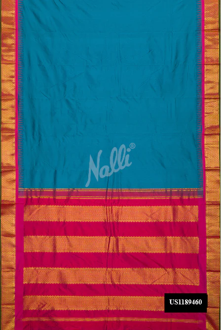 Blue Dual Tone Kanchipuram Silk Saree