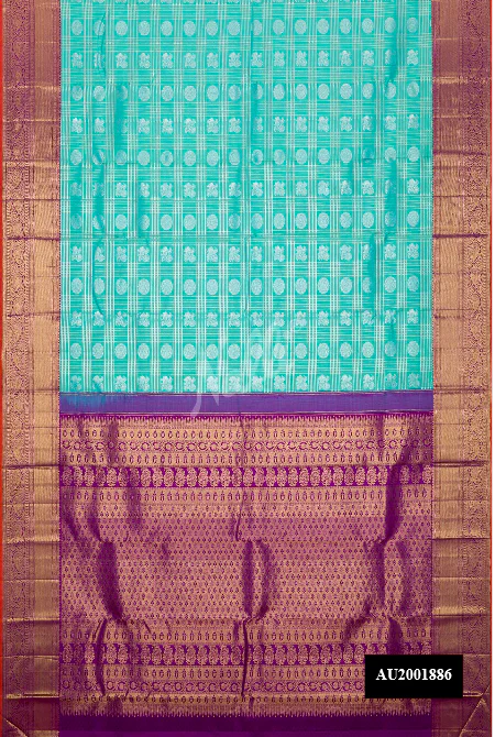 Blue Dual Tone Kanchipuram Silk Saree