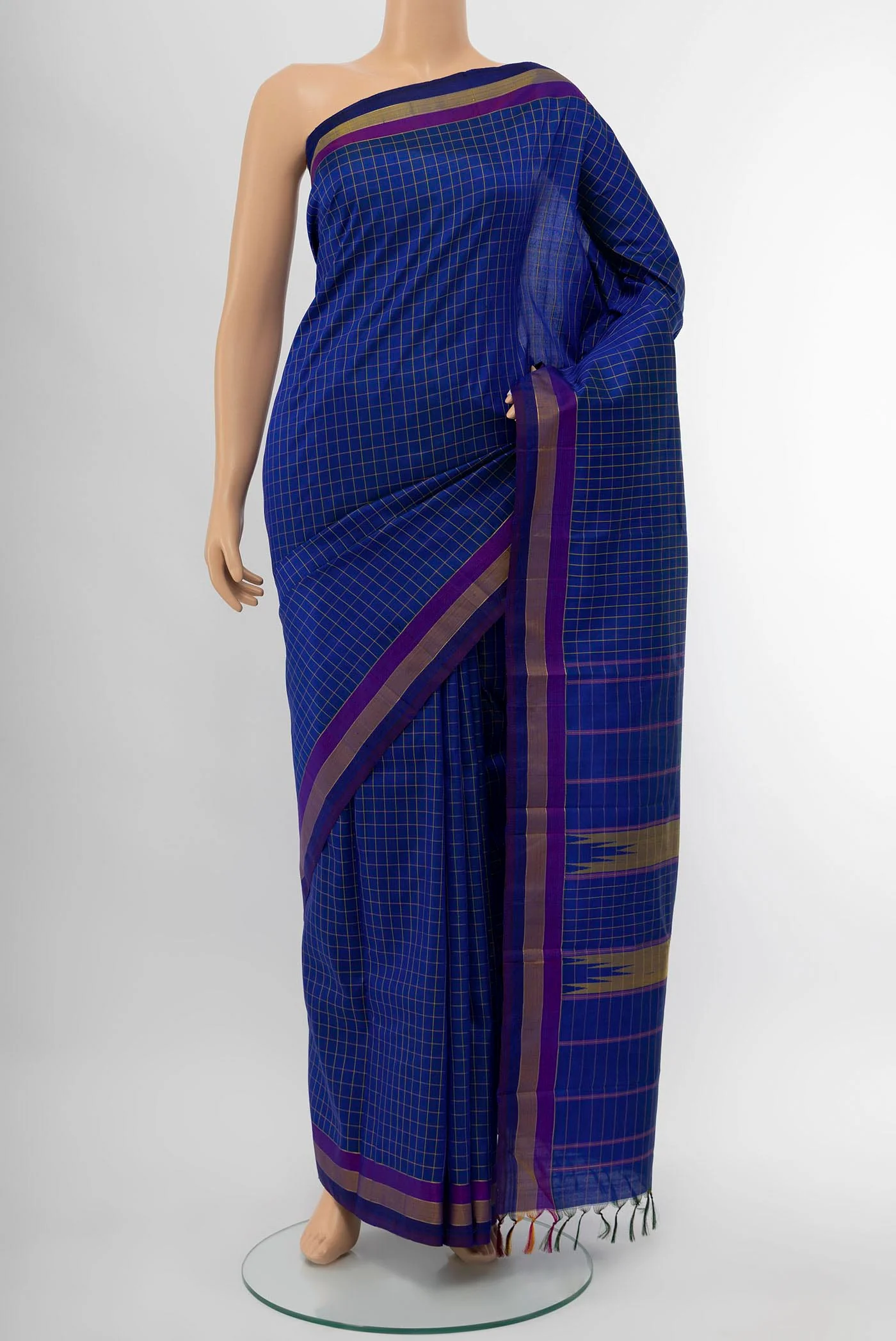 Blue Dual Tone Kanjivaram Silk Saree