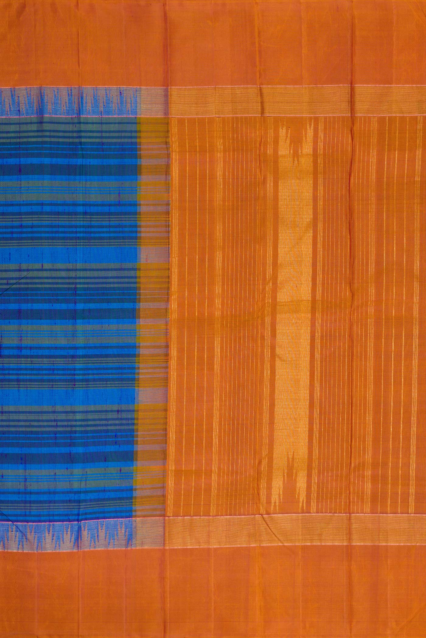Blue Dual Tone Kanjivaram Silk Saree - Image 7