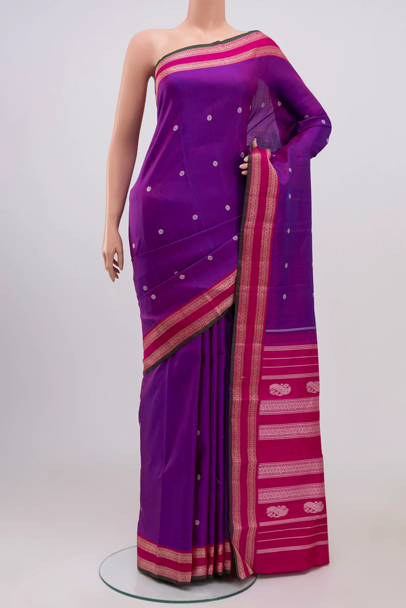 Purple Kanchipuram Silk Saree