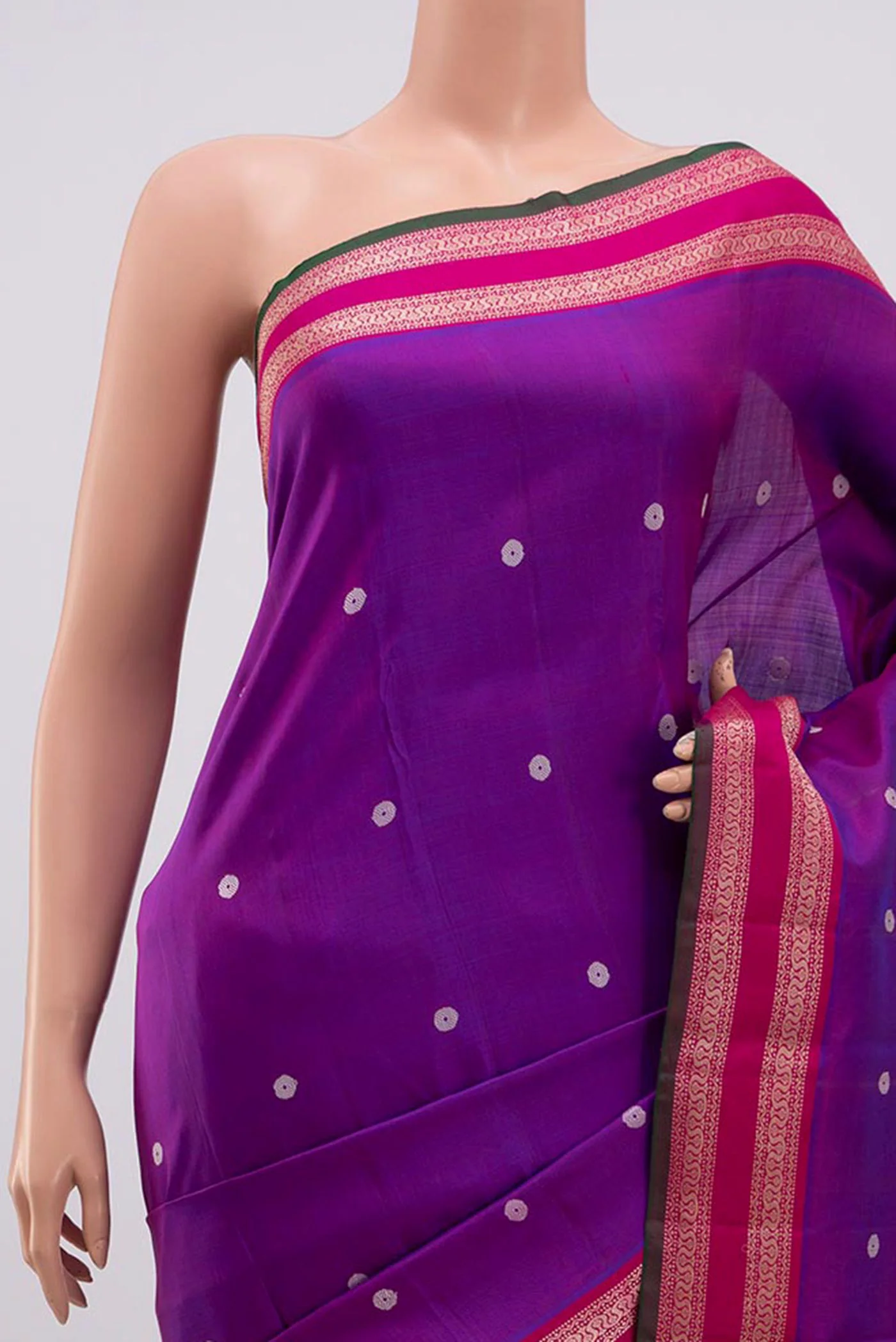 Purple Kanchipuram Silk Saree - Image 2