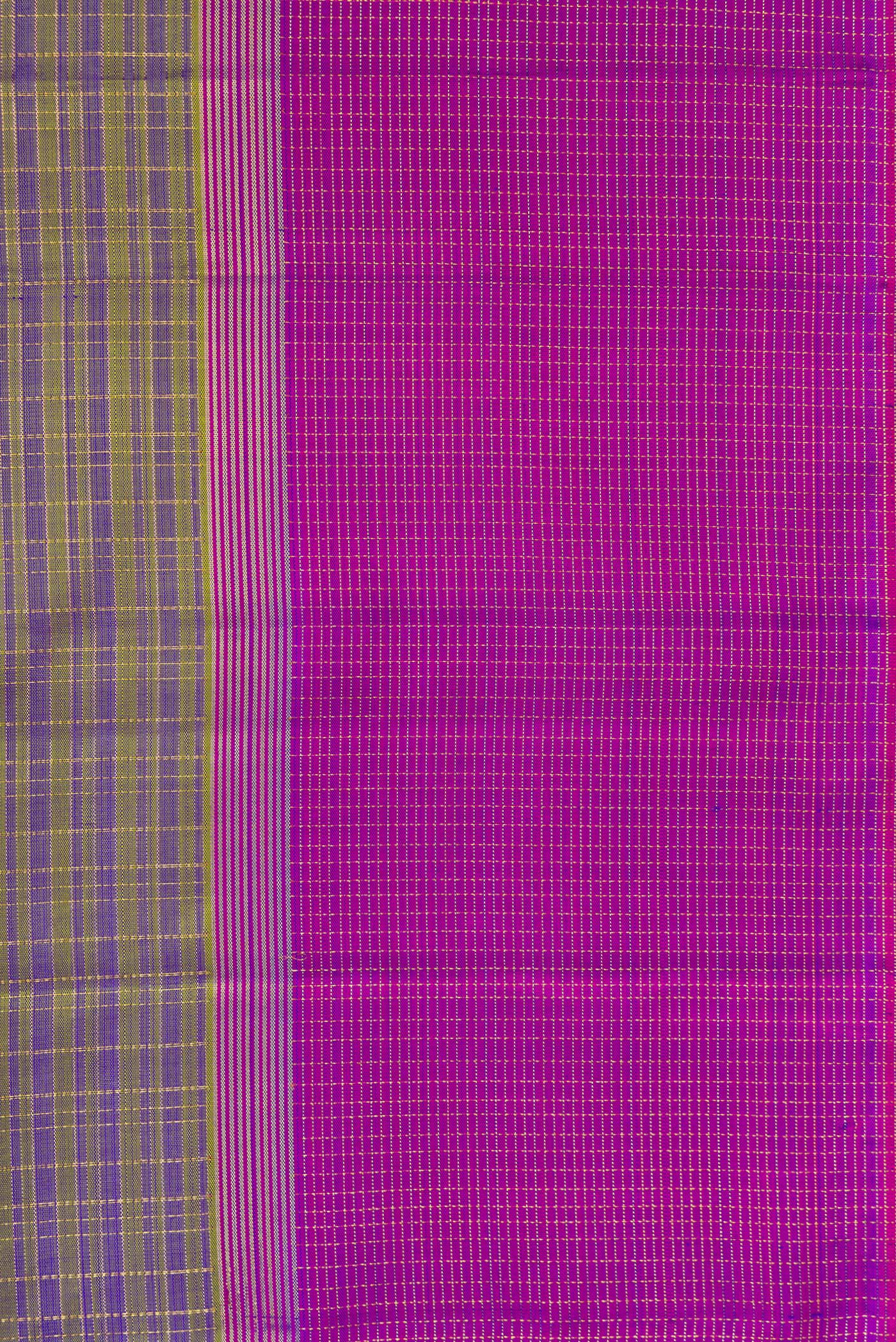 Violet with Green Color Kanjivaram Silk Saree - Image 3