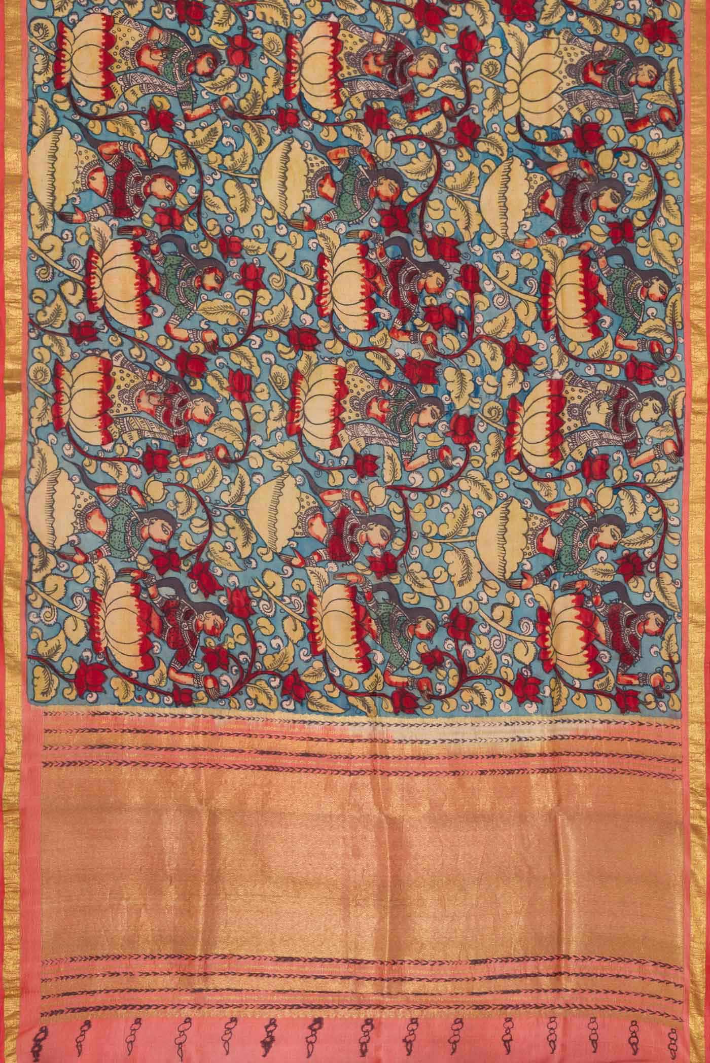 Blue Dual Tone Kanjivaram Silk Saree - Image 6