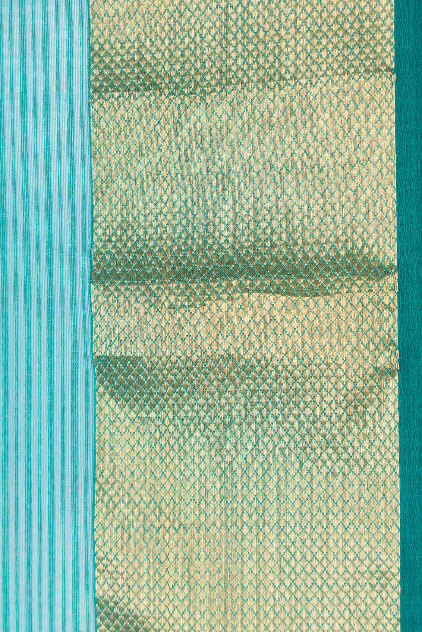 Blue Dual Tone Maheshwari Silk Saree - Image 3