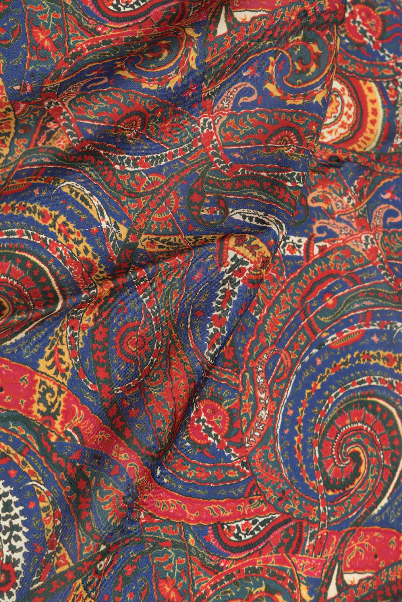 Blue Dual Tone Satin Crepe Saree - Image 2