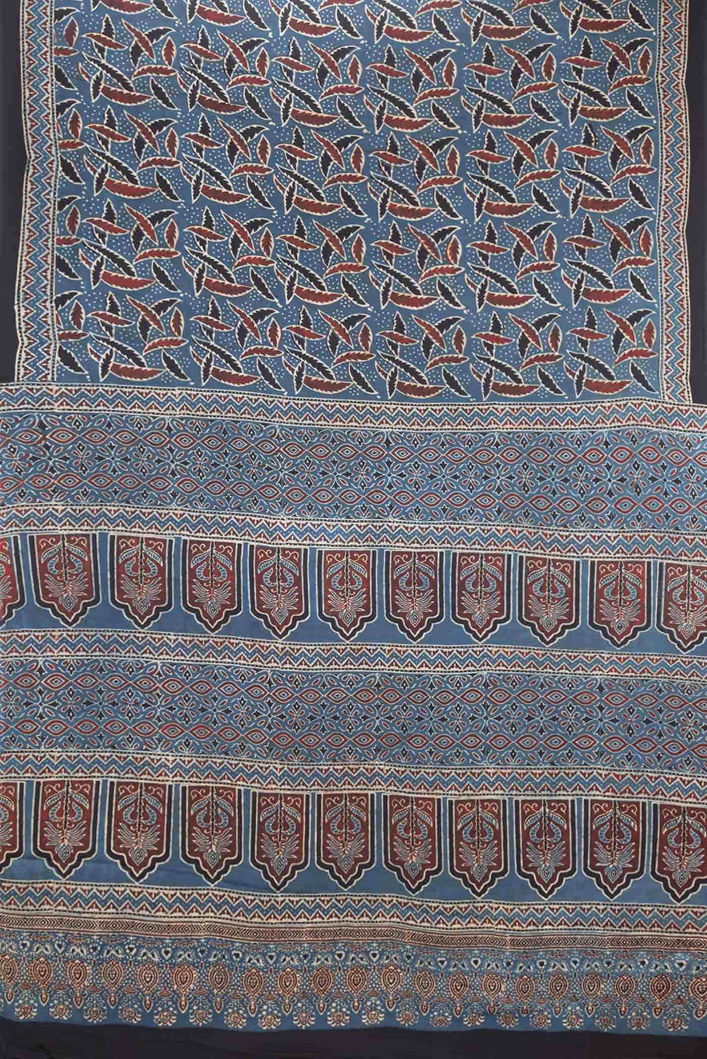 Blue Dual Tone Satin Silk Saree - Image 2