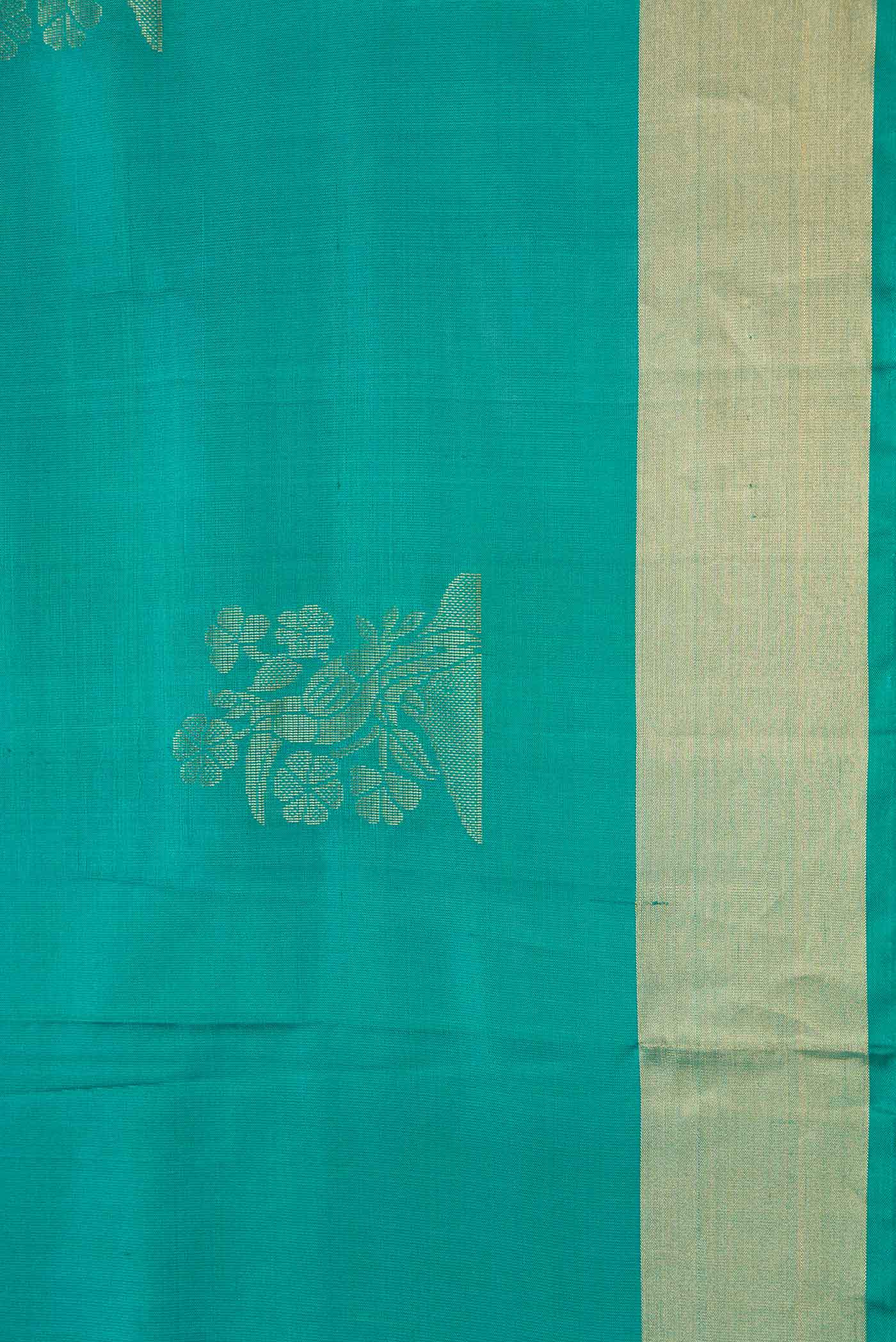 Blue Dual Tone Soft Silk Saree - Image 3