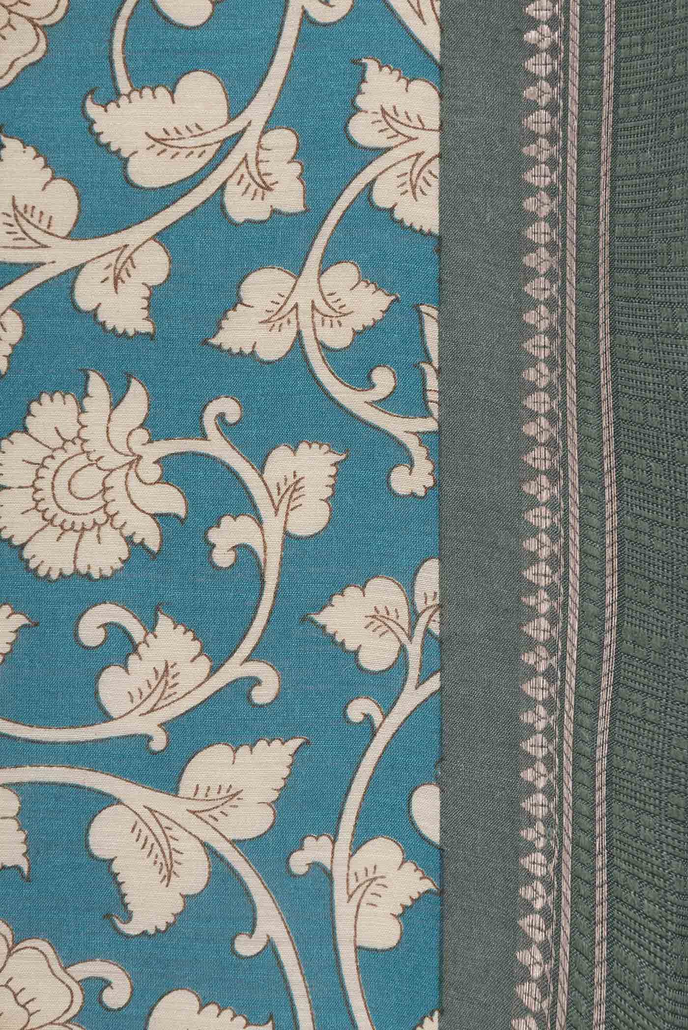 Blue Dual Tone Tussar Saree - Image 3