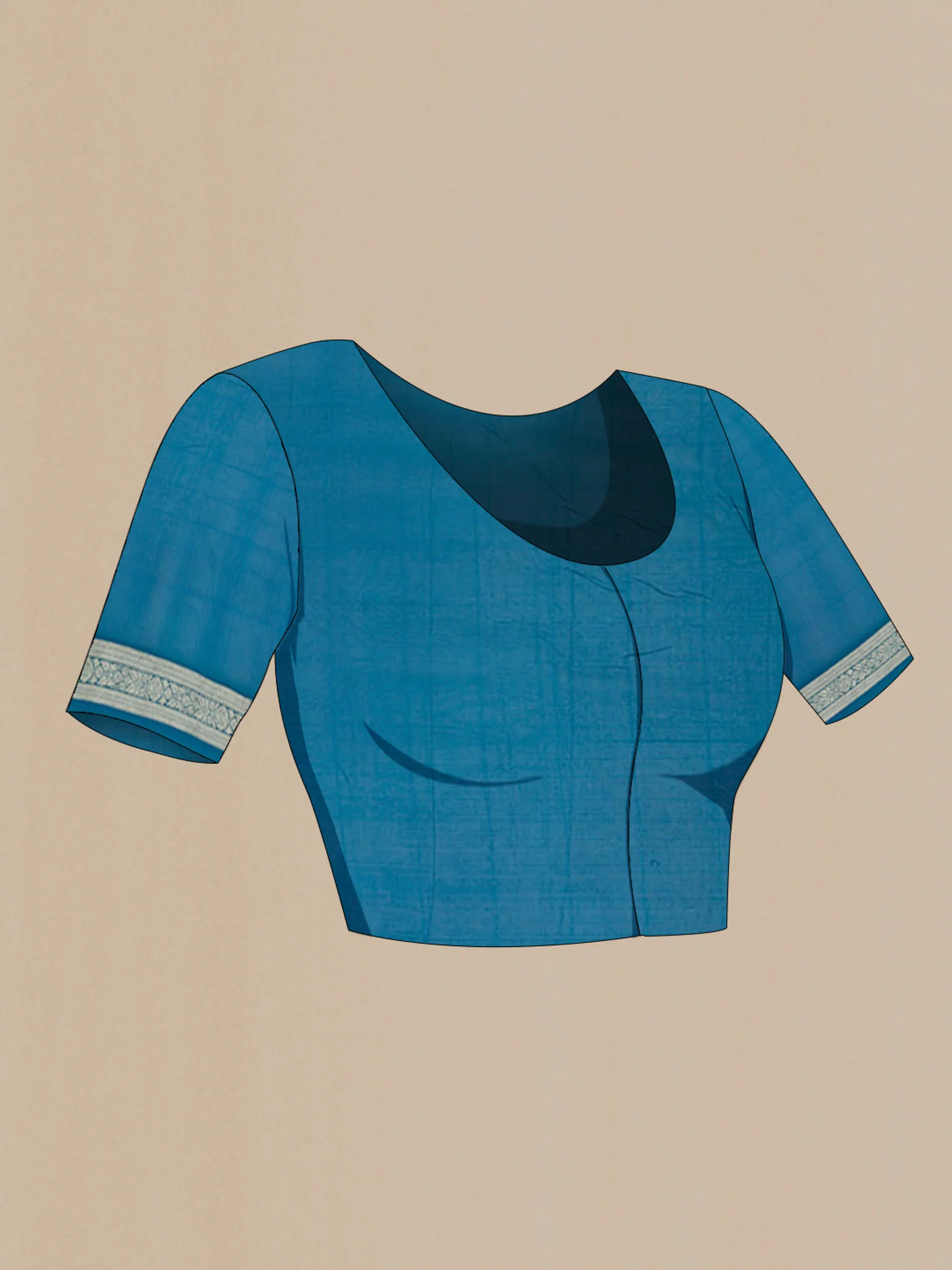 Blue Banarasi Georgette Saree - Image 4