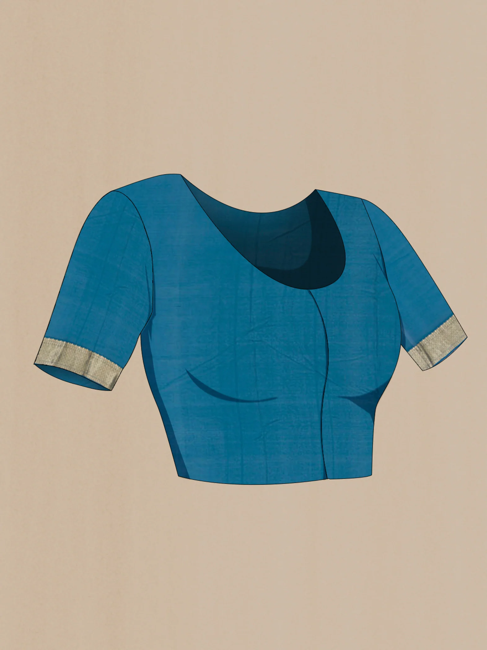 Blue Mysore Georgette Saree - Image 4