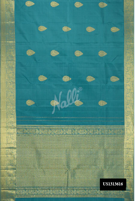 Blue Grey Dual Tone Kanchipuram Silk Saree