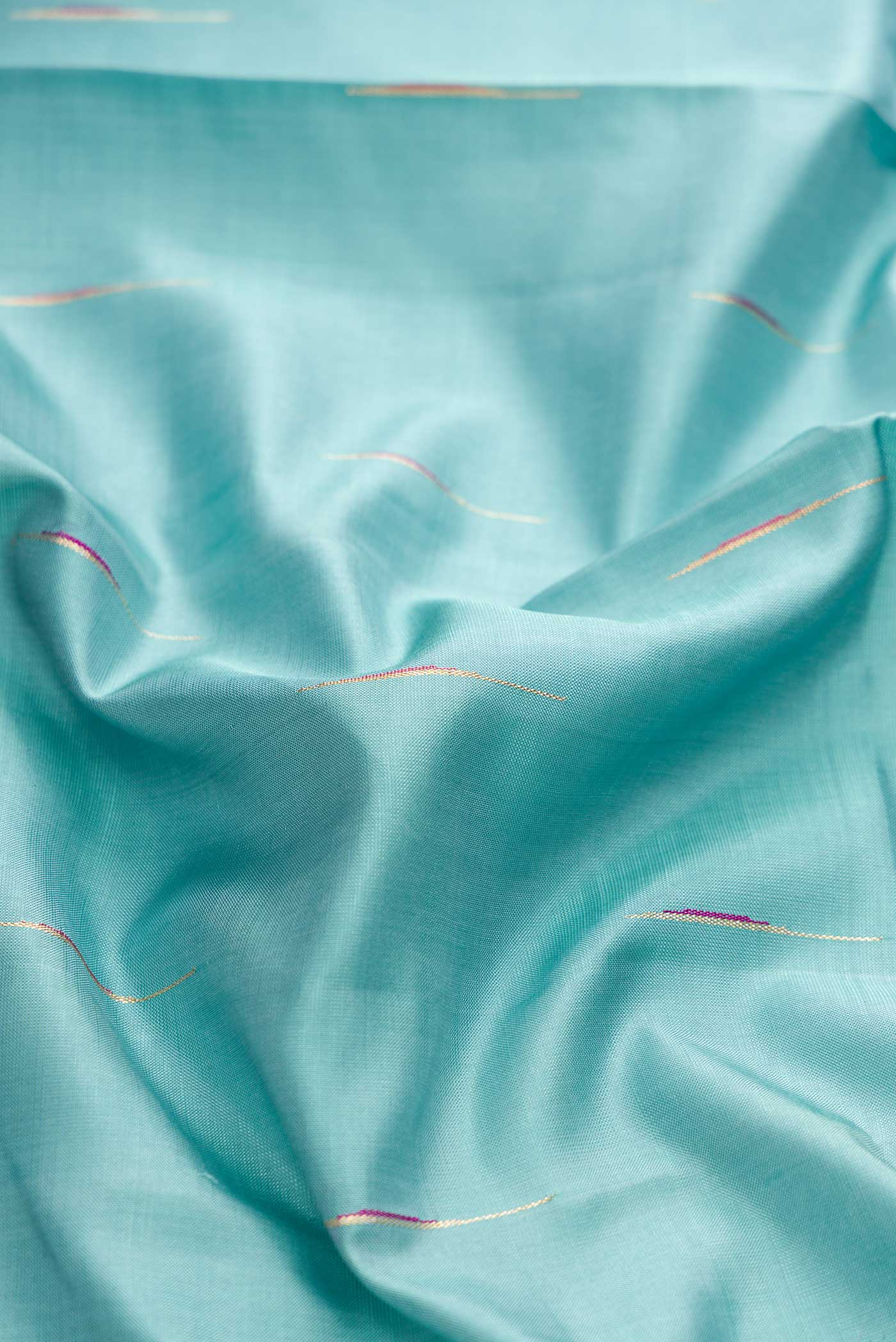Blue Grey Dual Tone Kanjivaram Silk Saree - Image 2