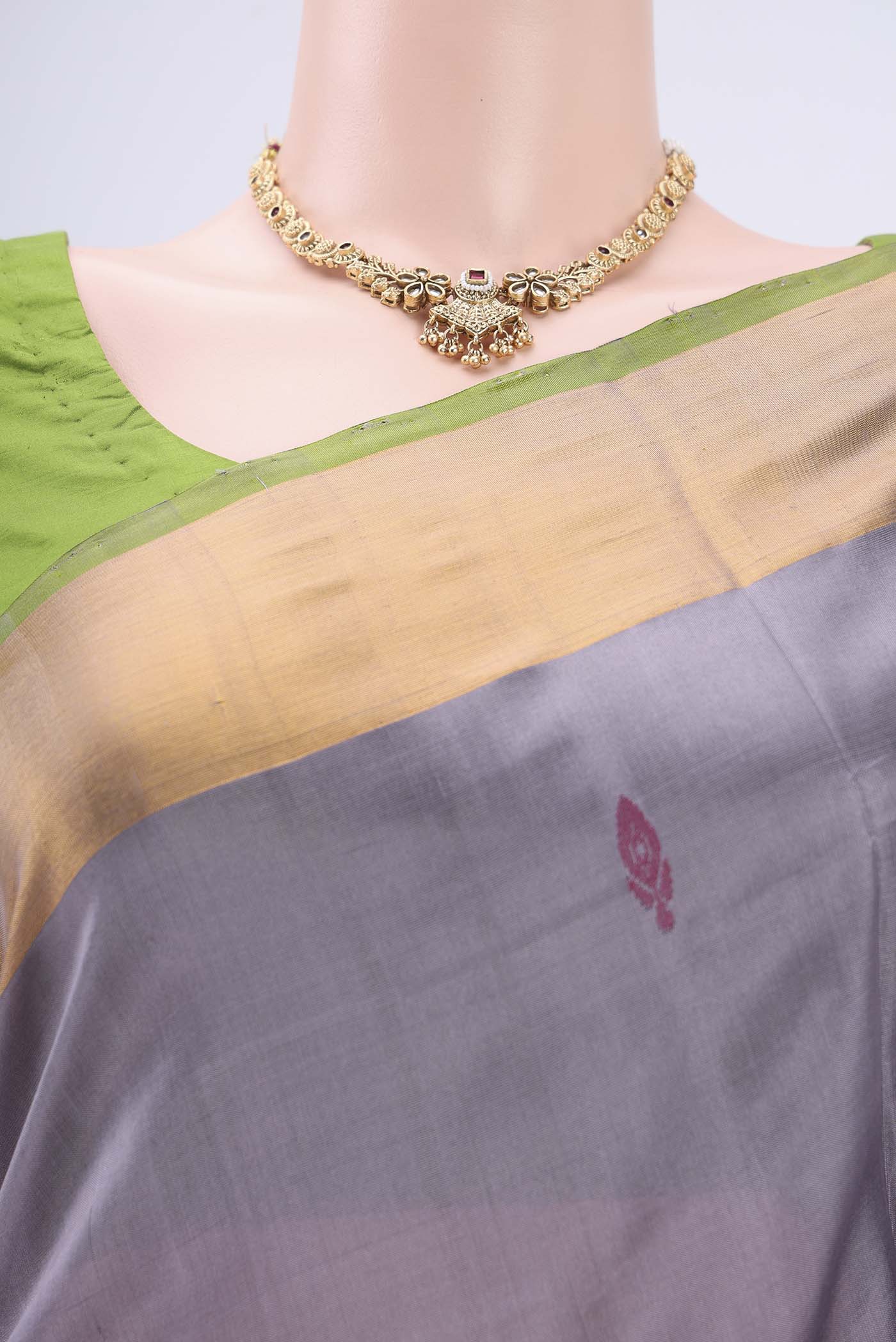 Blue Grey Uppada Silk Saree - Image 2