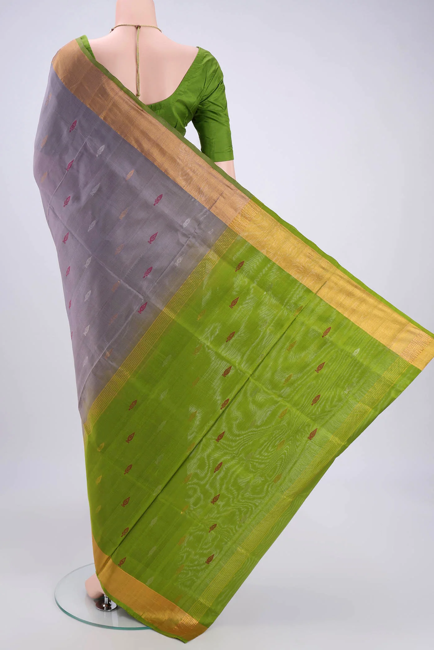 Blue Grey Uppada Silk Saree - Image 3