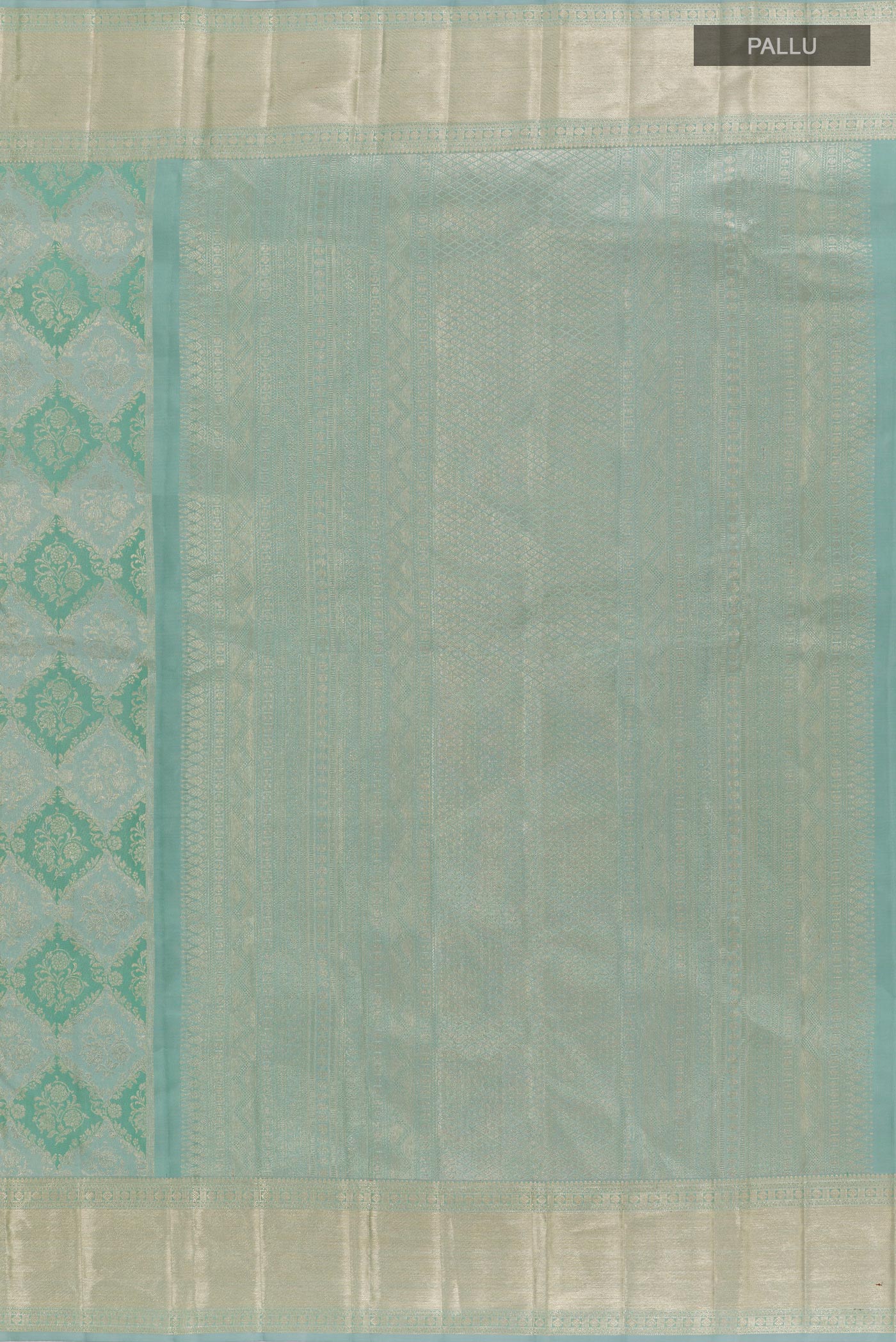 Blue Grey Kanjivaram Silk Saree - Image 6