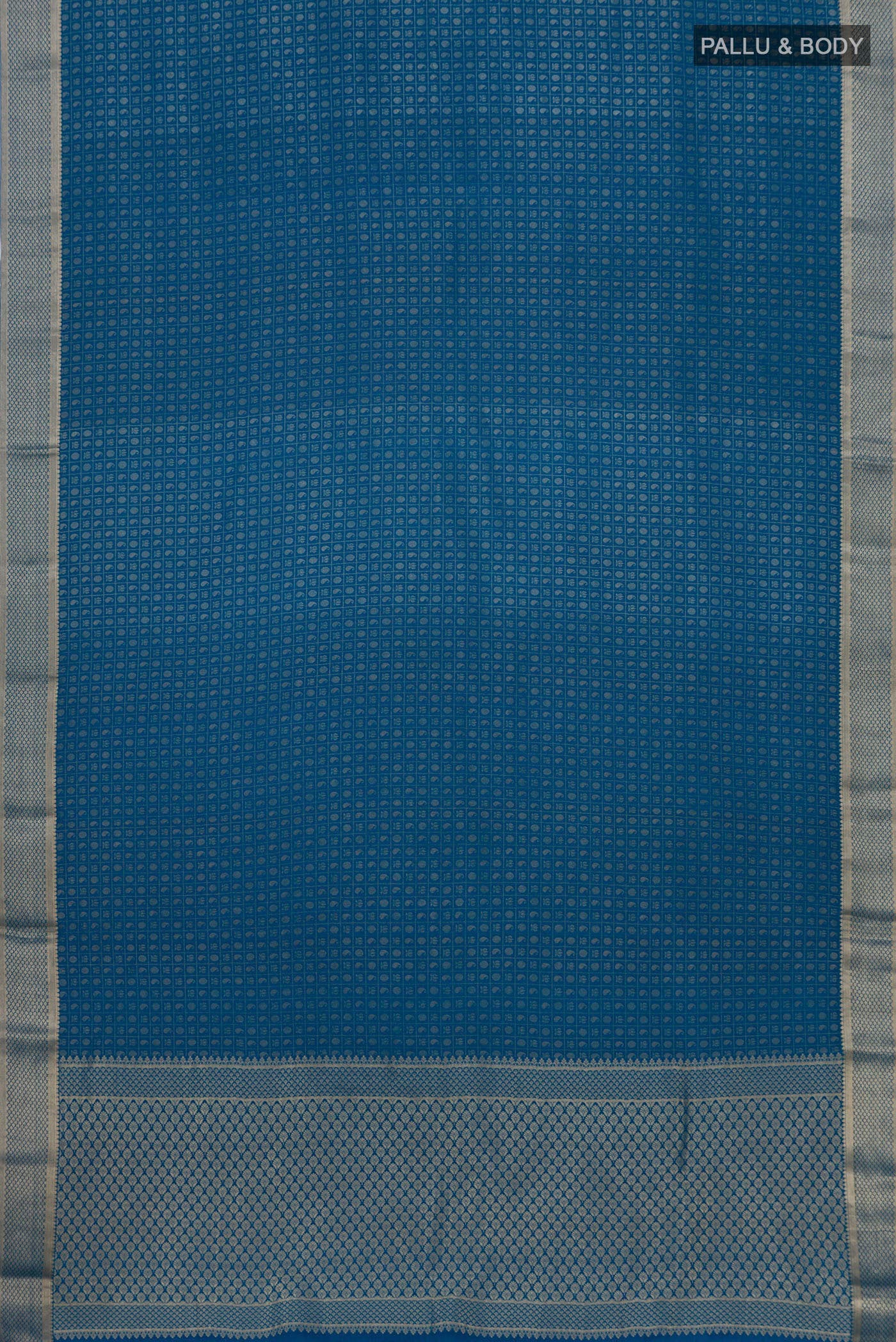 Blue Mysore Crepe Saree - Image 5