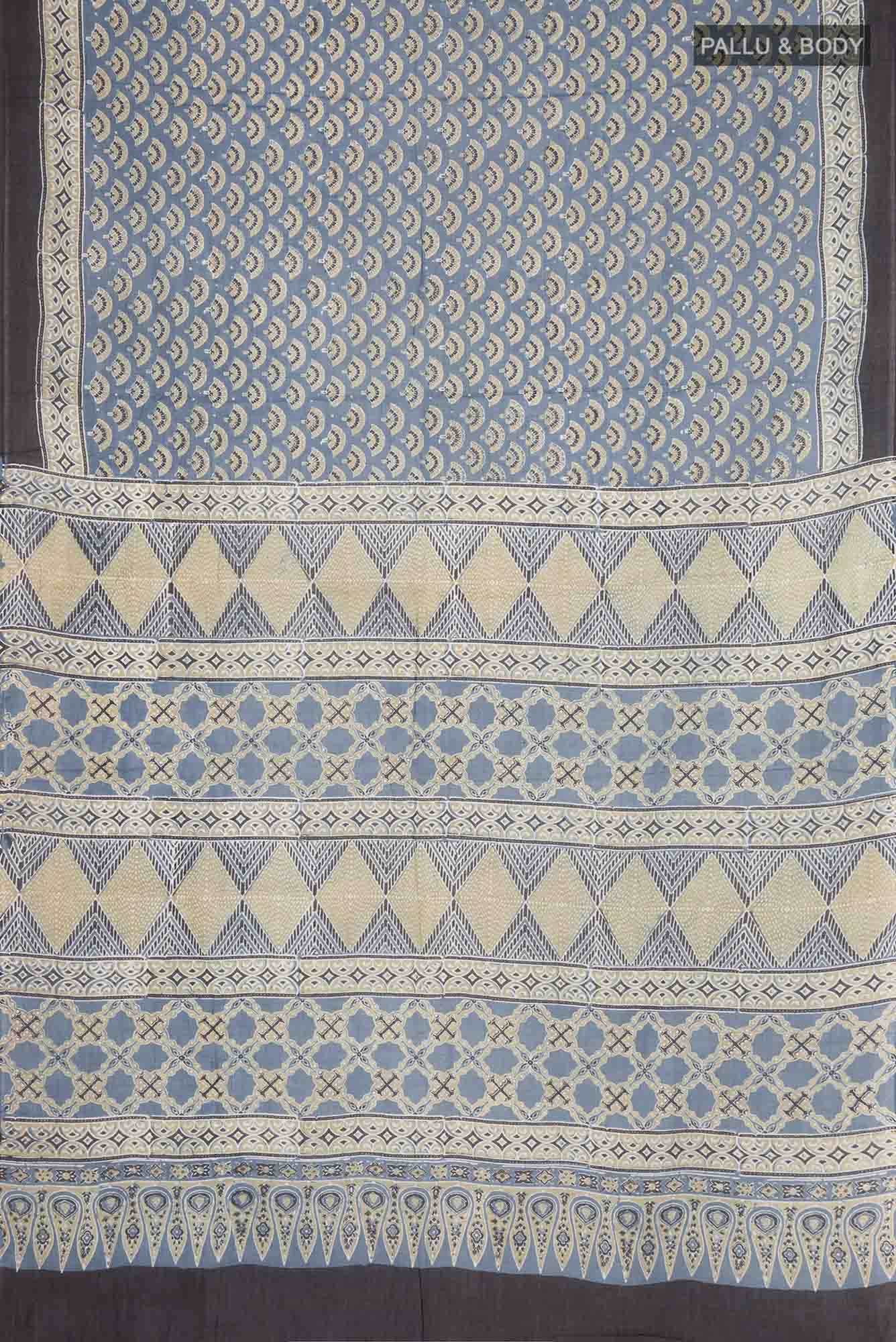 Blue Kalamkari Cotton Saree - Image 2