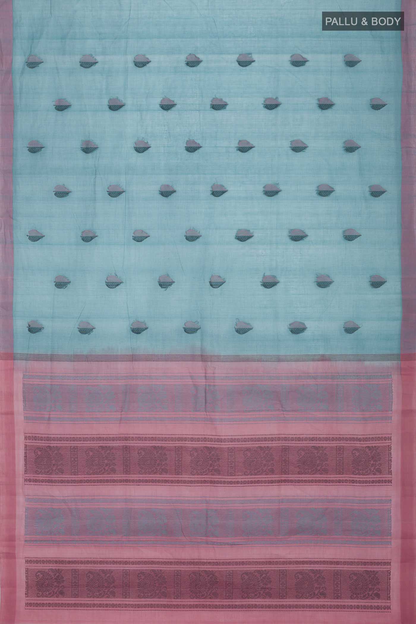Blue Kanchi Cotton Saree - Image 3