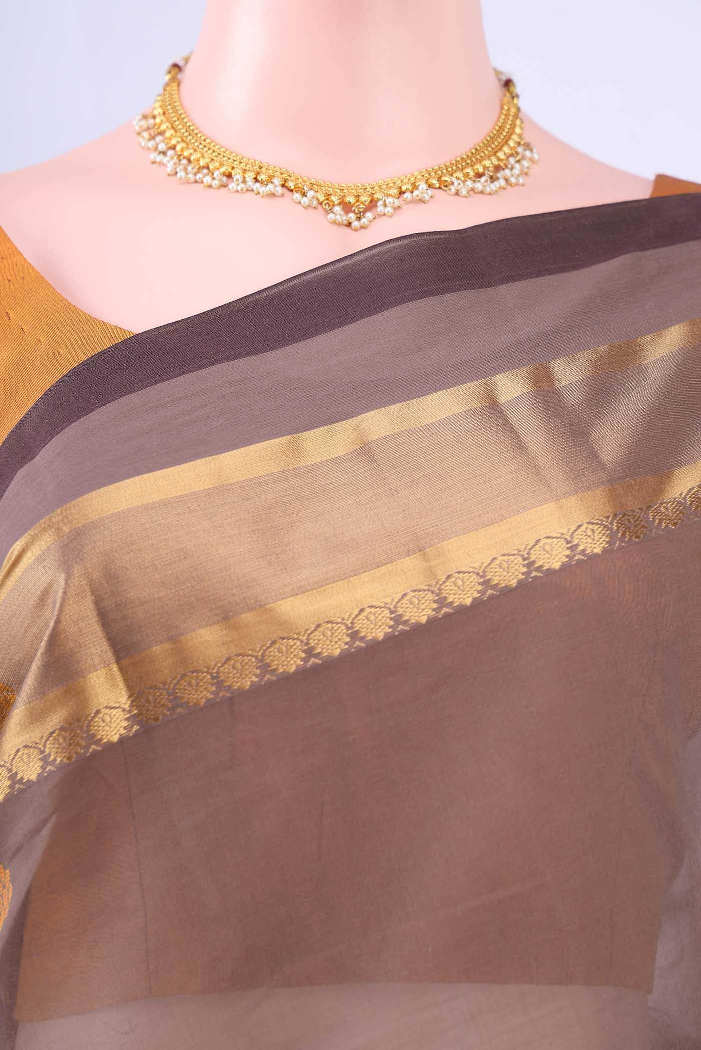 Blue Kanchi Cotton Saree - Image 3