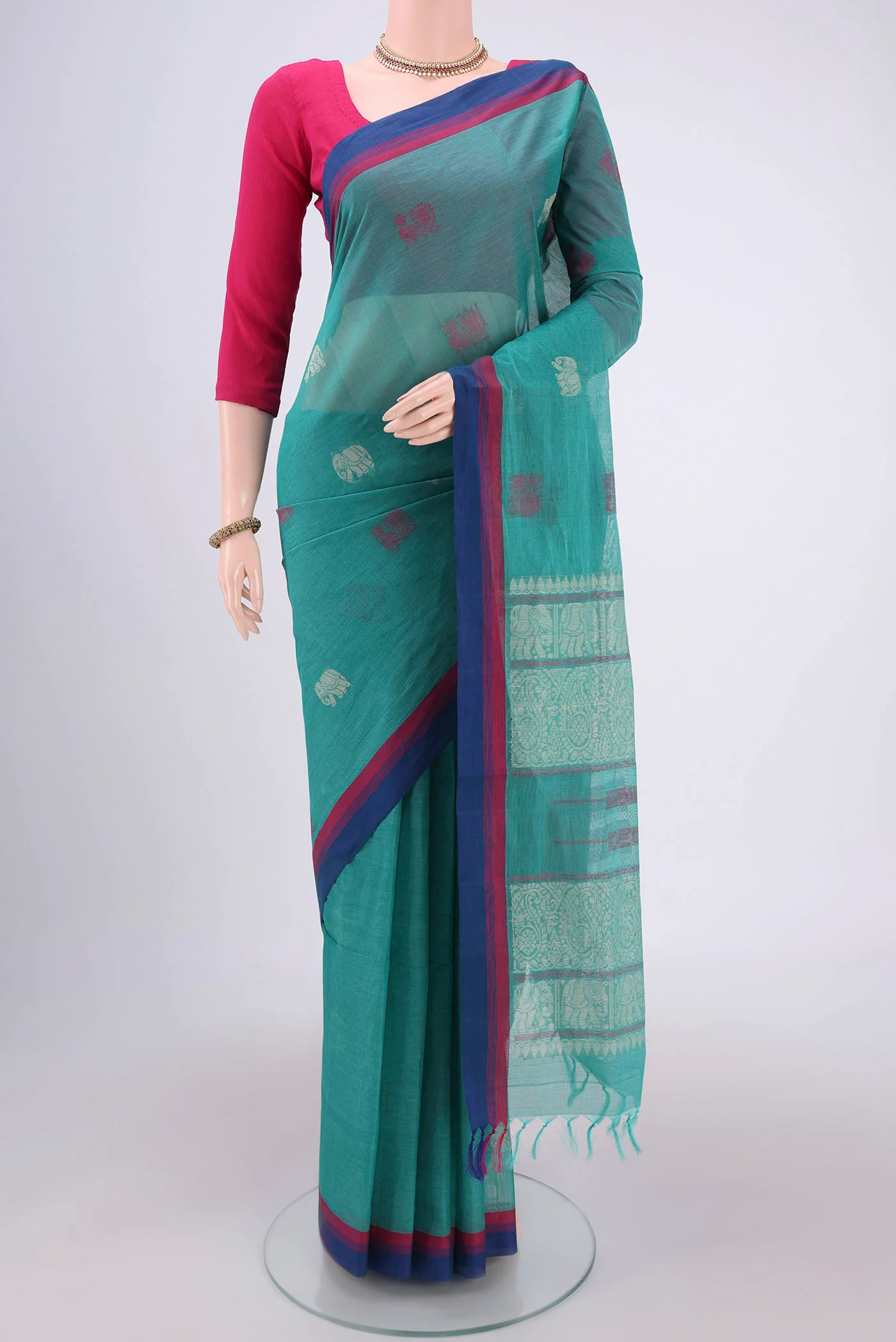 Blue Kanchi Cotton Saree