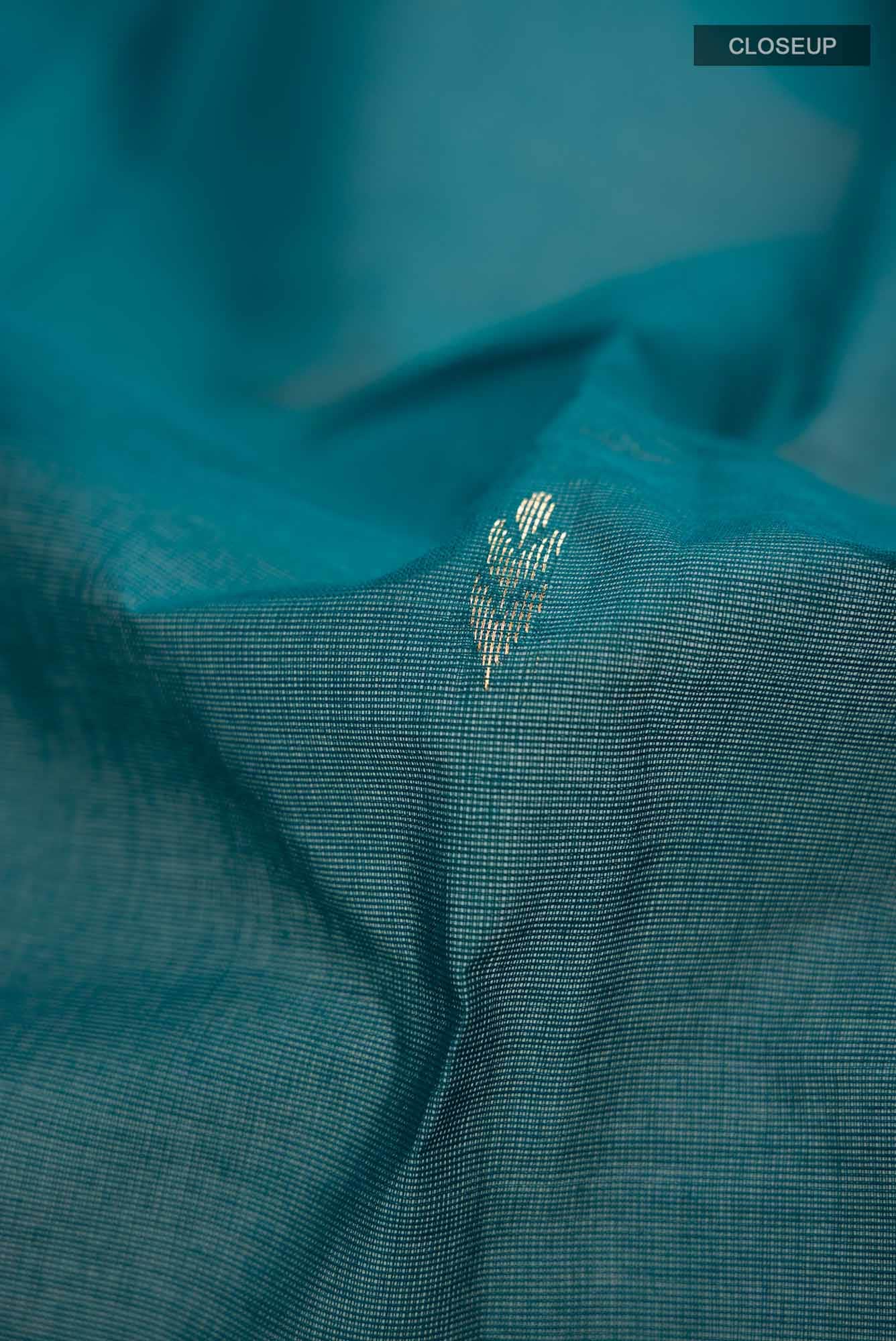 Blue Kanchi Cotton Saree - Image 3