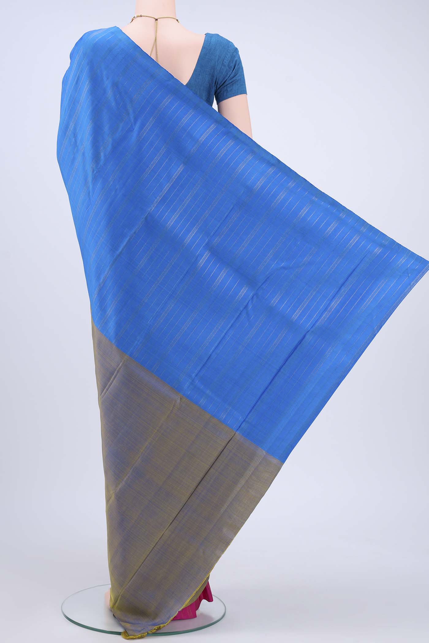 Blue Kanjivaram Saree - Image 3