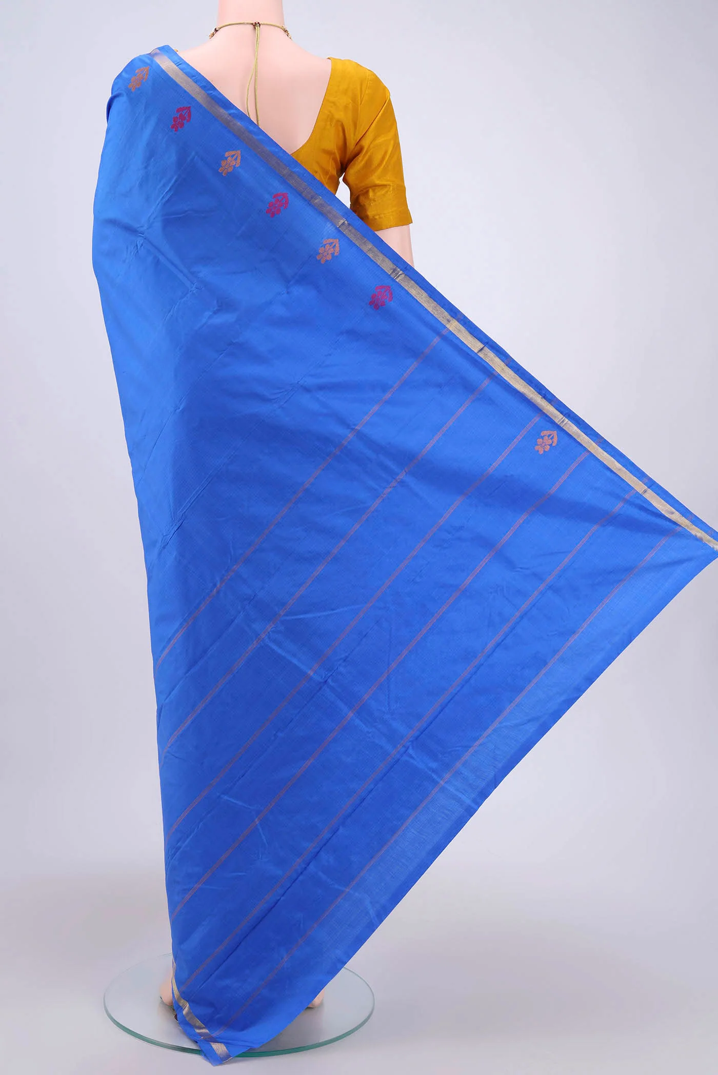 Royal Blue Kanchipuram Saree - Image 3