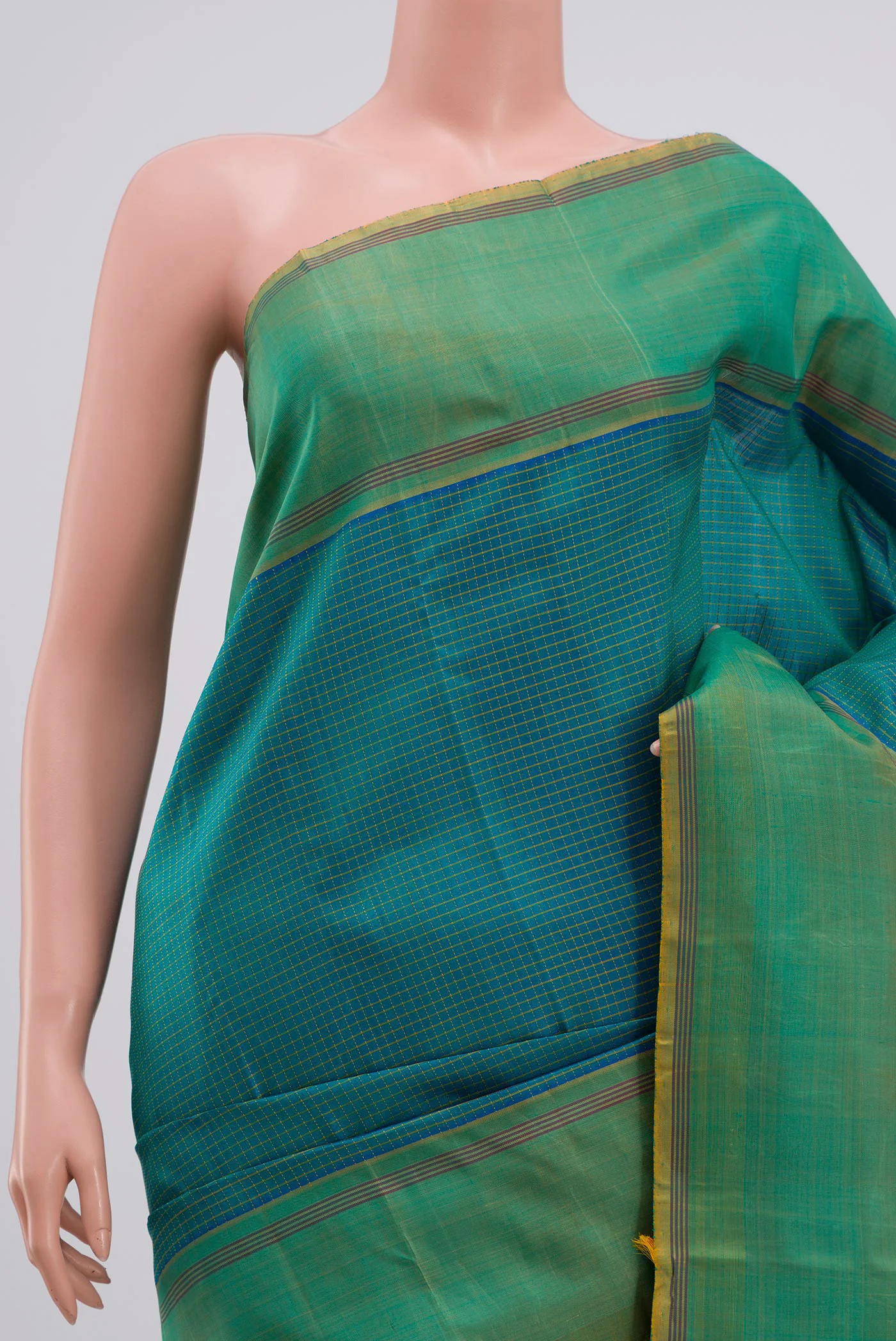Blue Kanchipuram Saree - Image 2