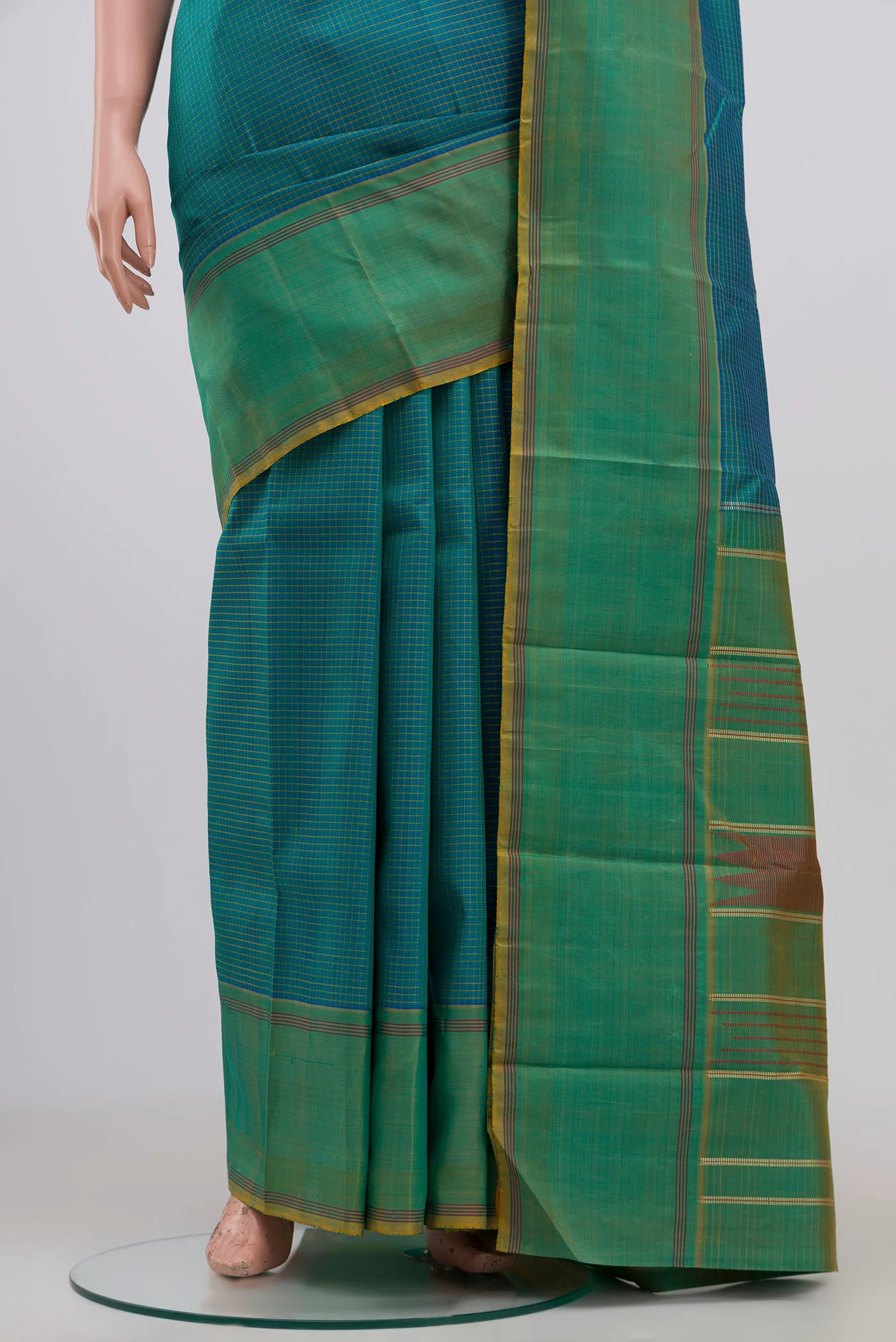 Blue Kanchipuram Saree - Image 3