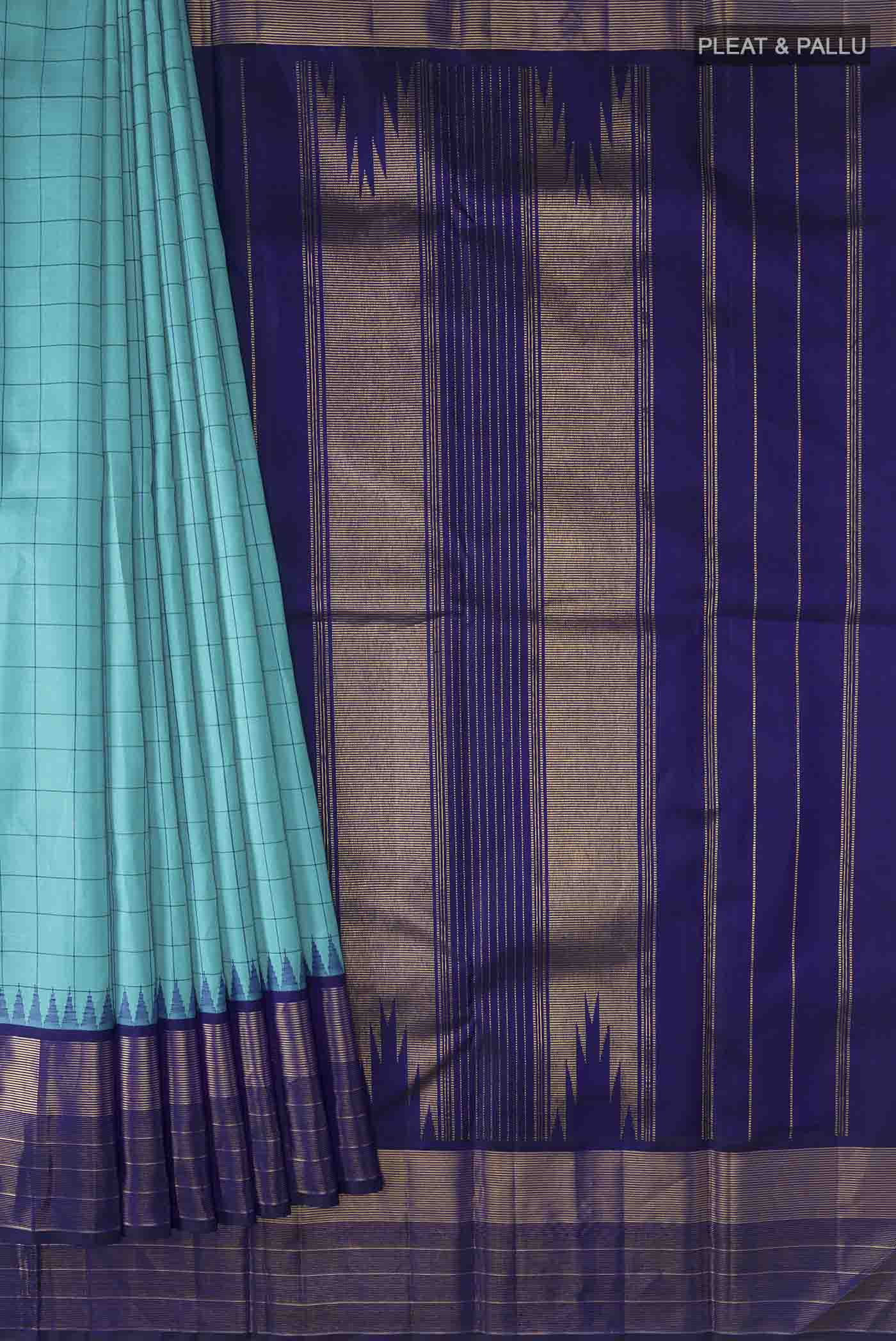 Blue Kanjivaram Silk Saree - Image 4