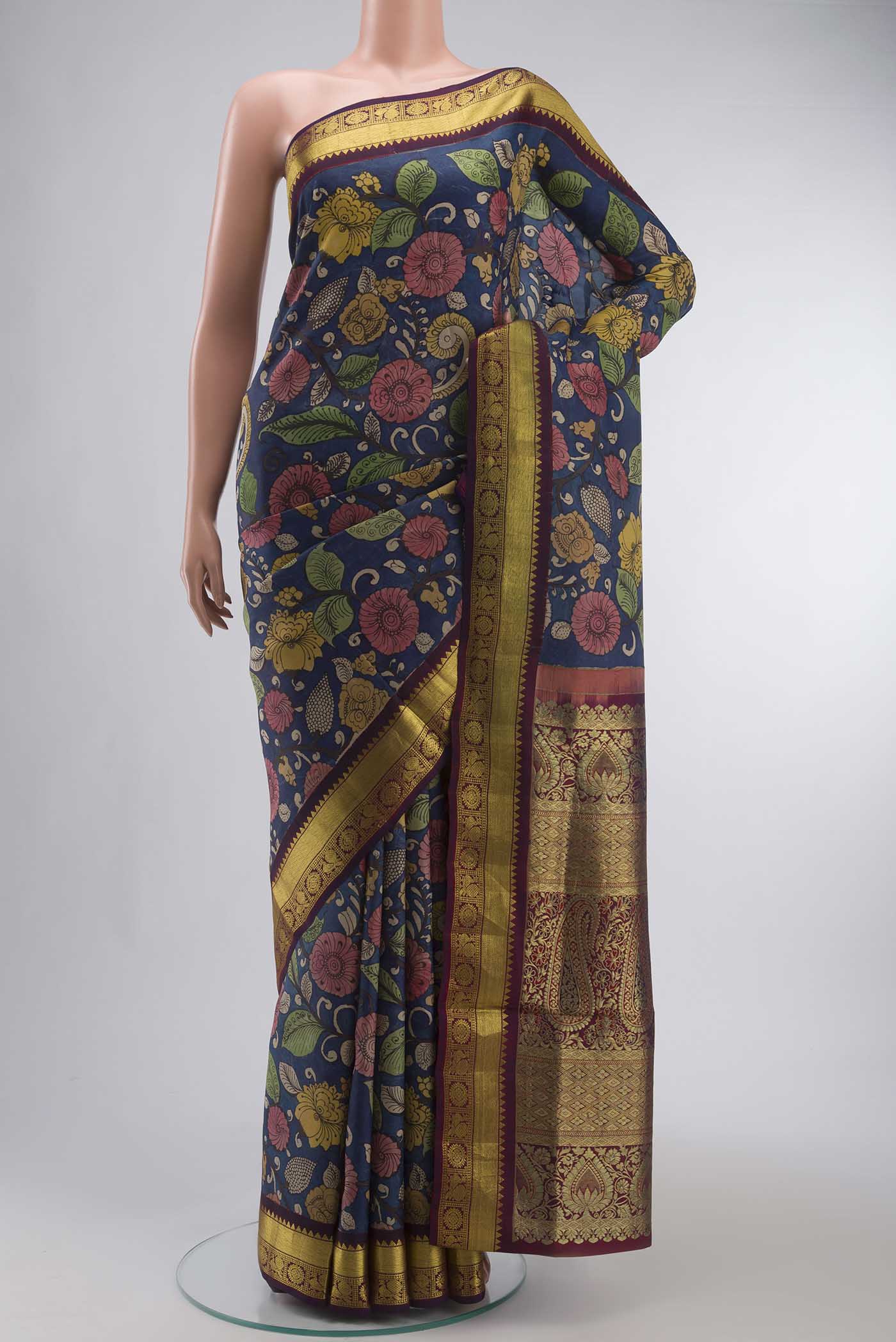 Blue Kanchipuram Silk Saree