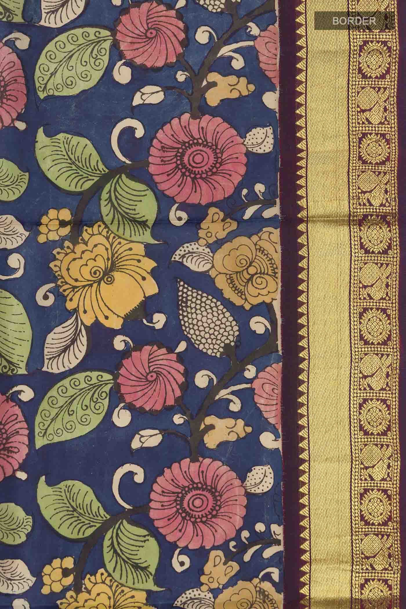 Blue Kanchipuram Silk Saree - Image 3