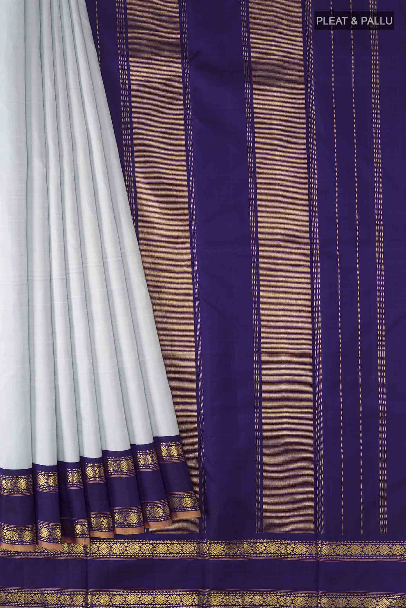 Blue Kanchipuram Silk Saree - Image 4