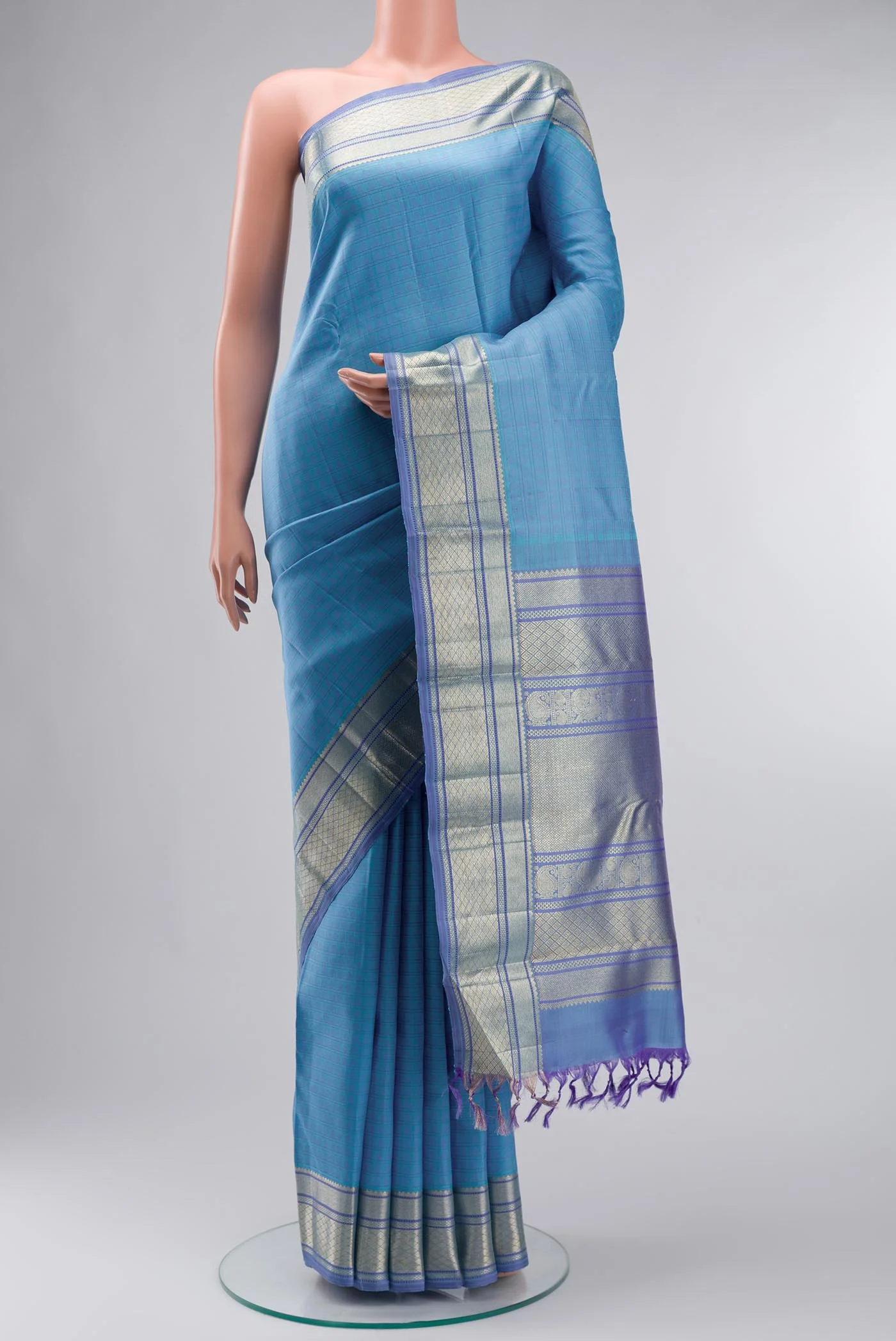 Blue Kanchipuram Silk Saree