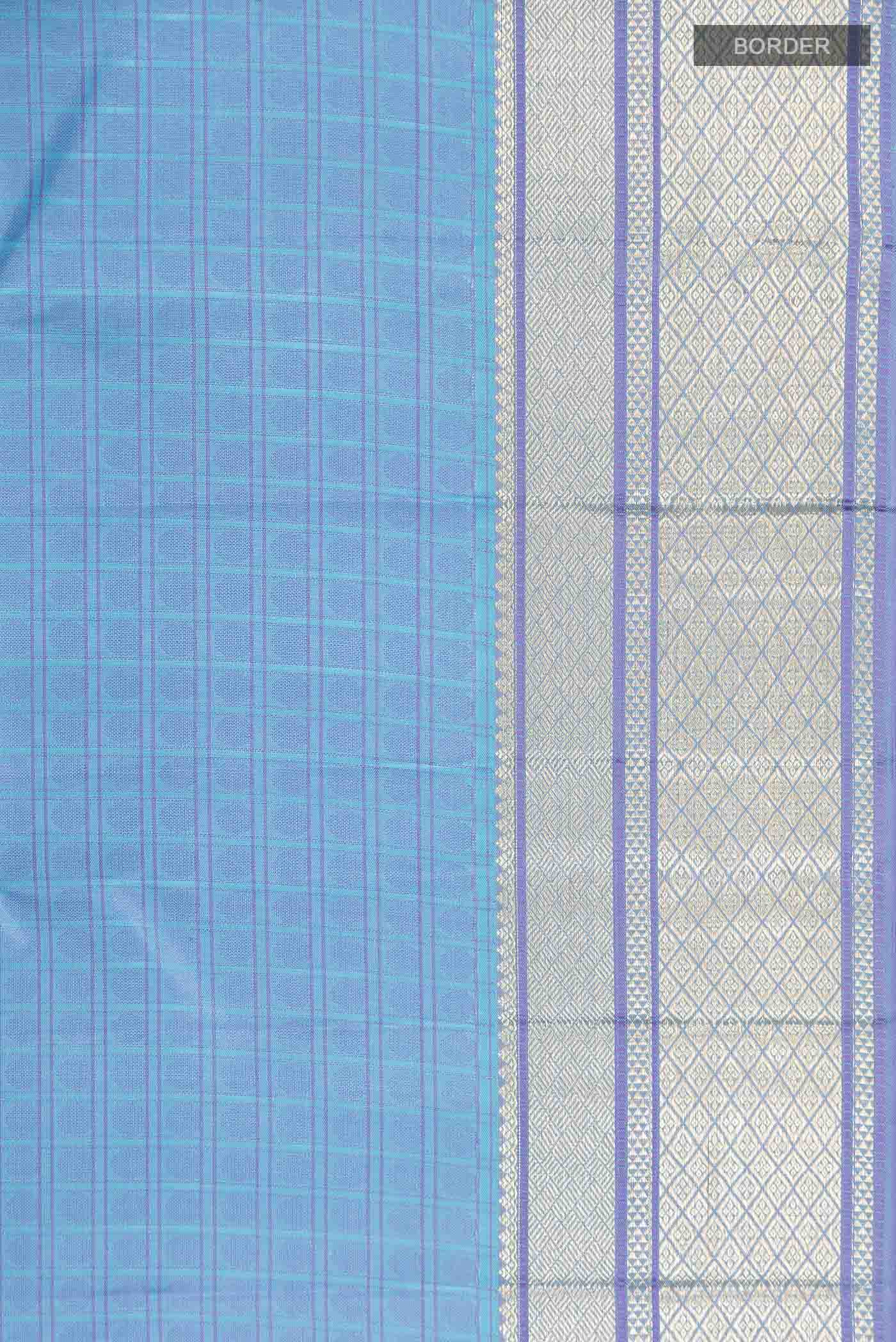 Blue Kanchipuram Silk Saree - Image 3