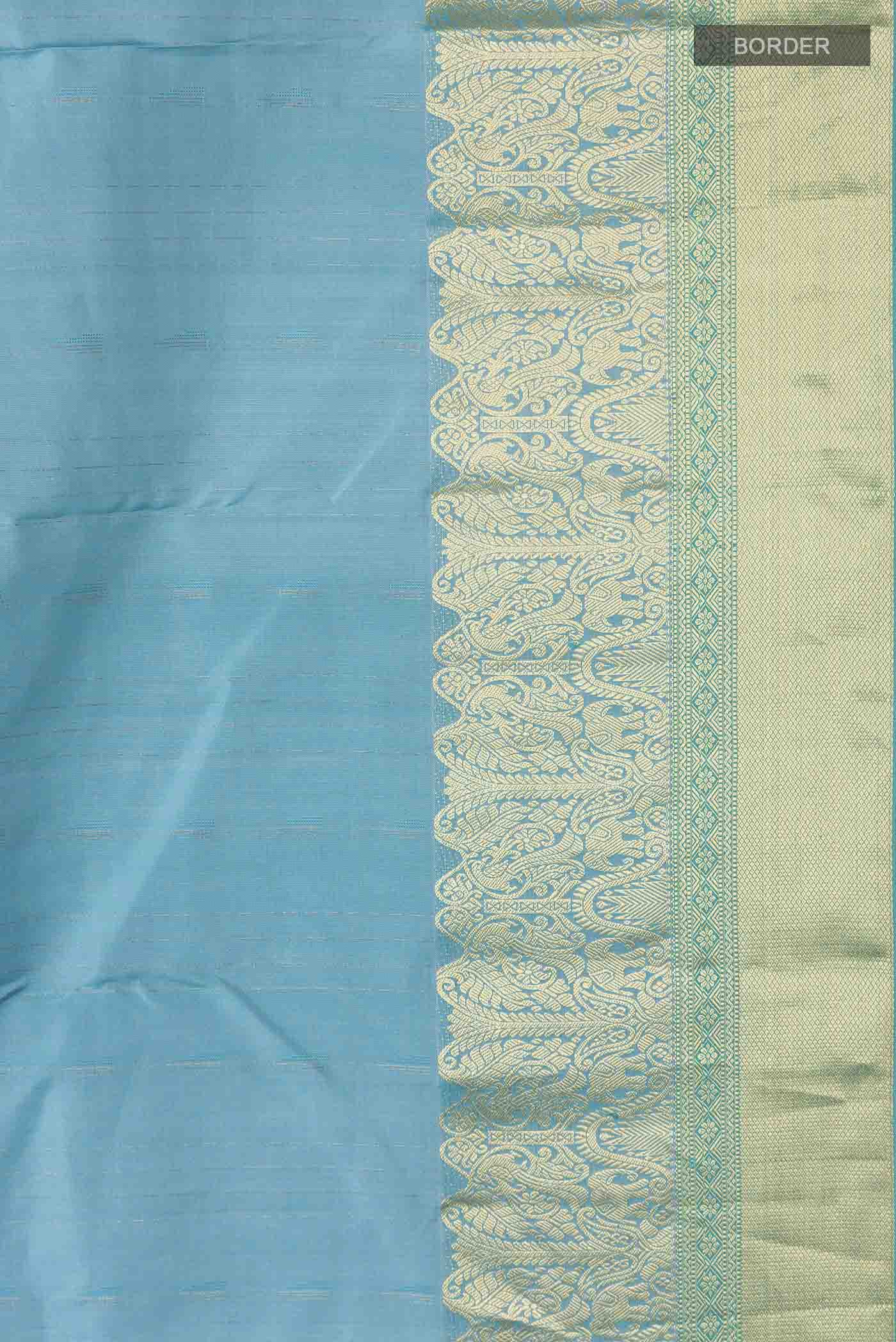 Blue Kanchipuram Silk Saree - Image 3
