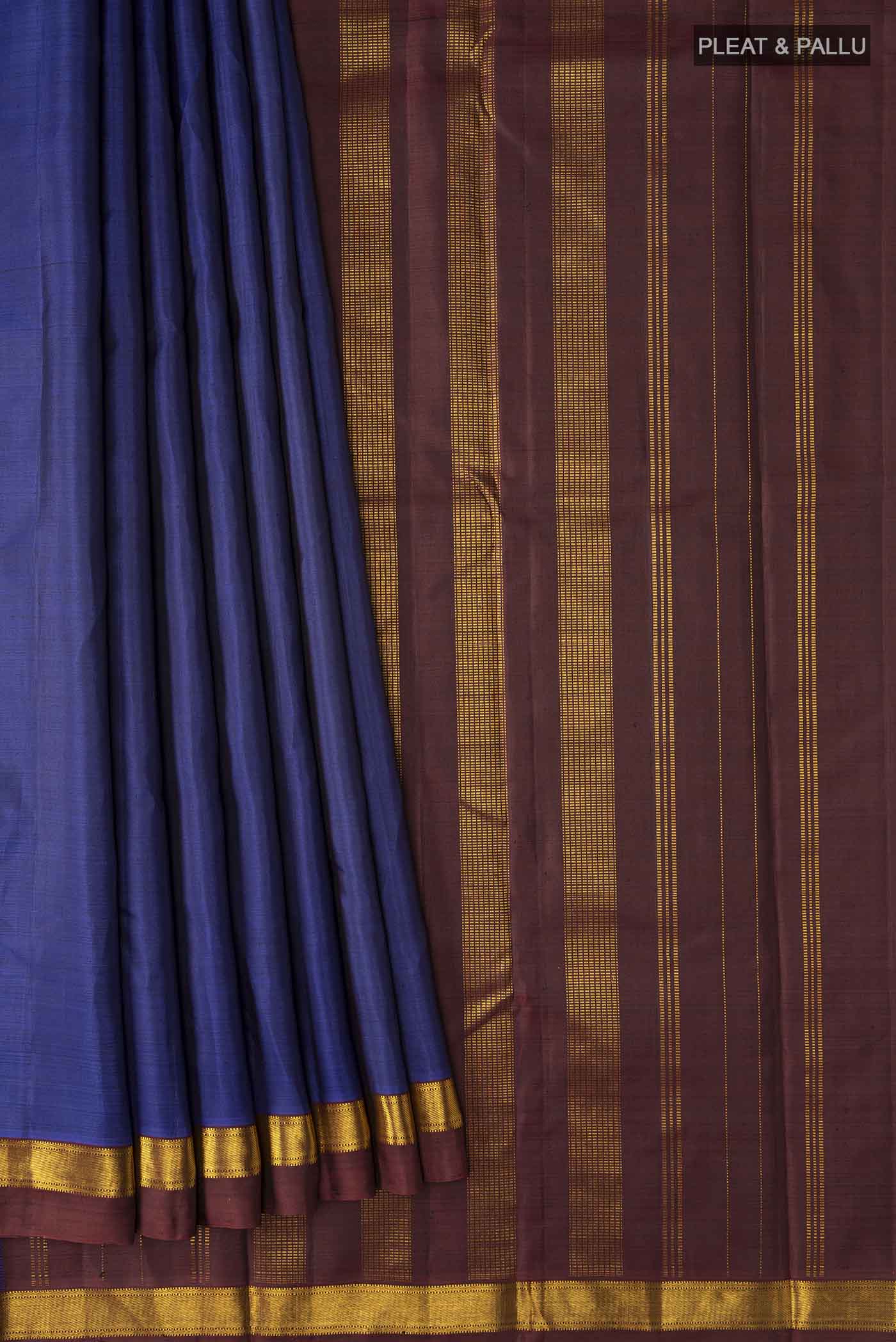 Blue Kanjivaram Silk Saree - Image 4