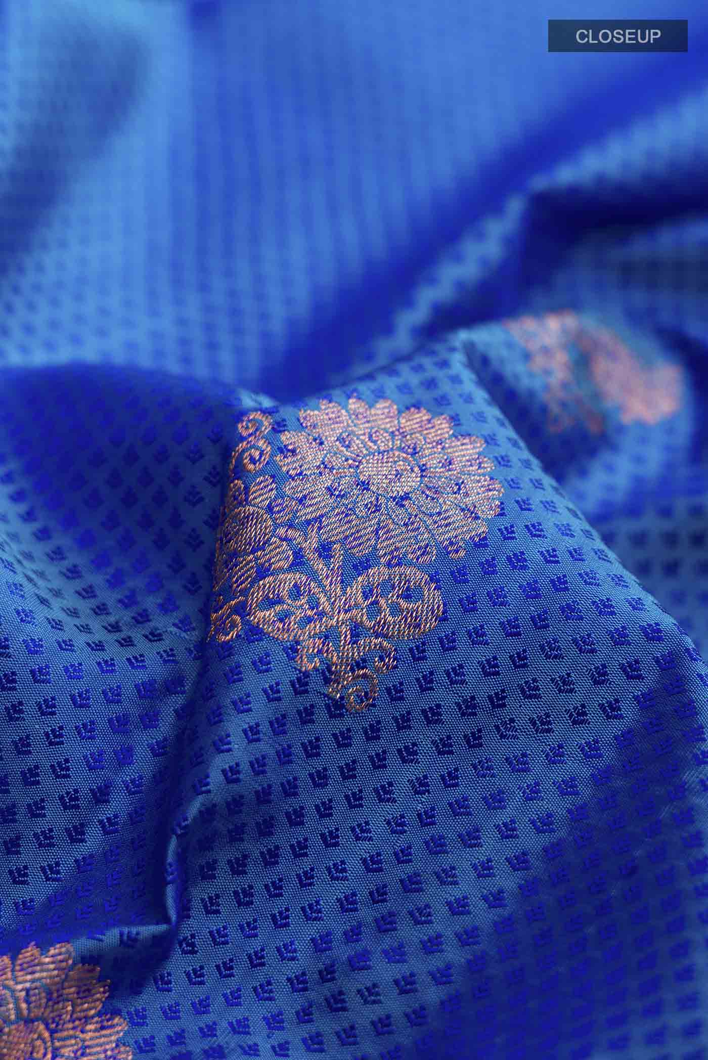 Blue Kanjivaram Silk Saree - Image 2