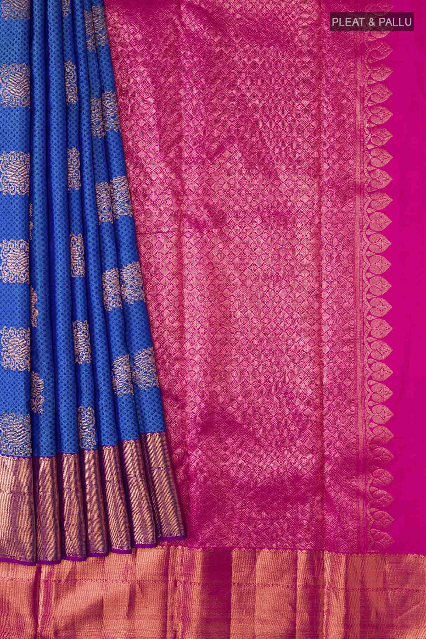 Blue Kanjivaram Silk Saree - Image 4