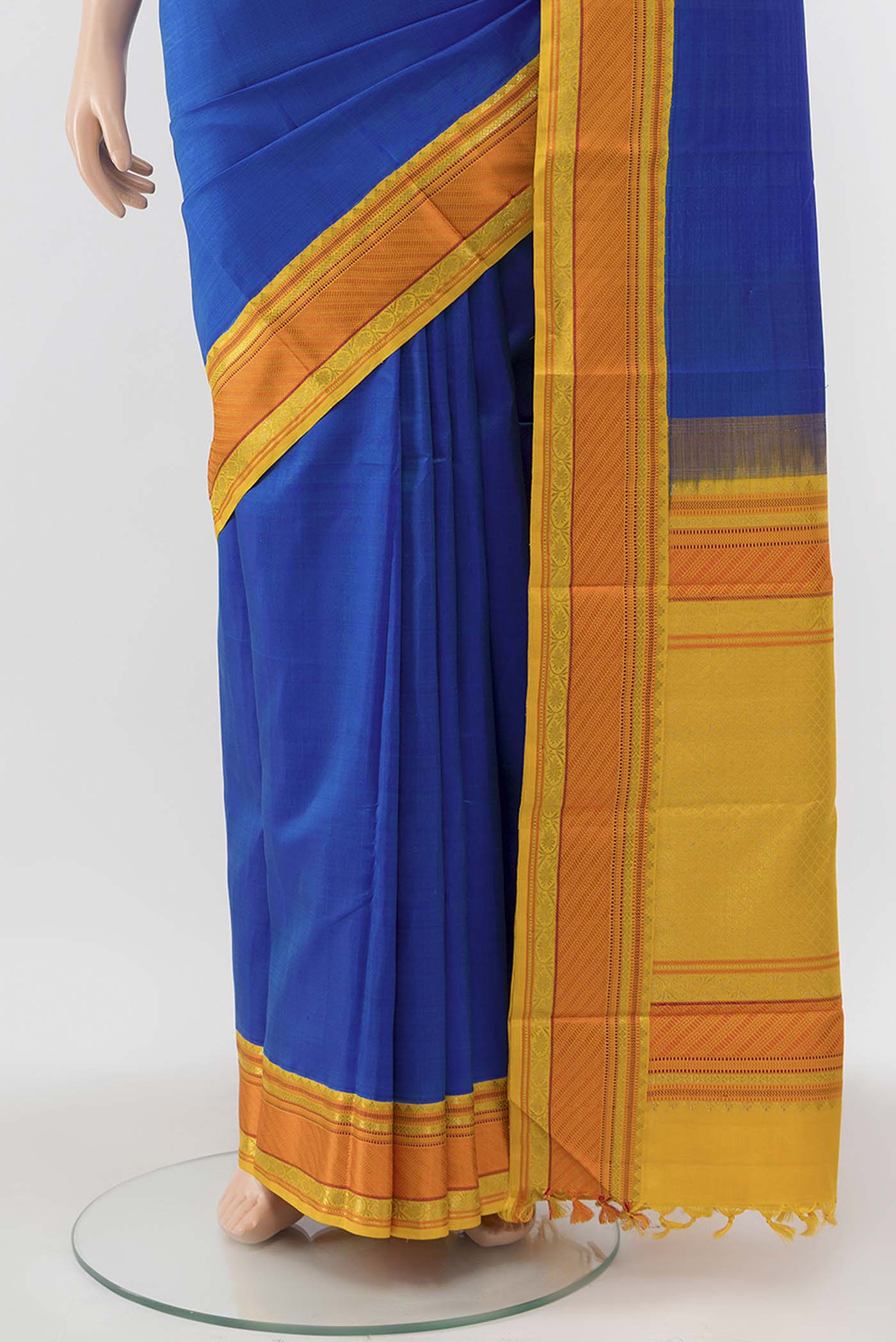 Blue Kanchipuram Silk Saree - Image 3