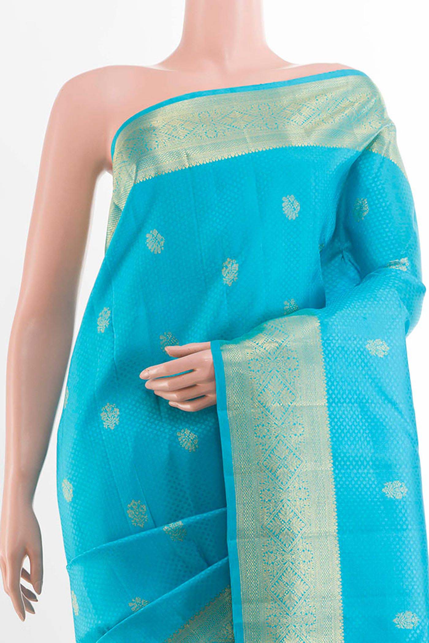 Blue Kanchipuram Silk Saree - Image 2