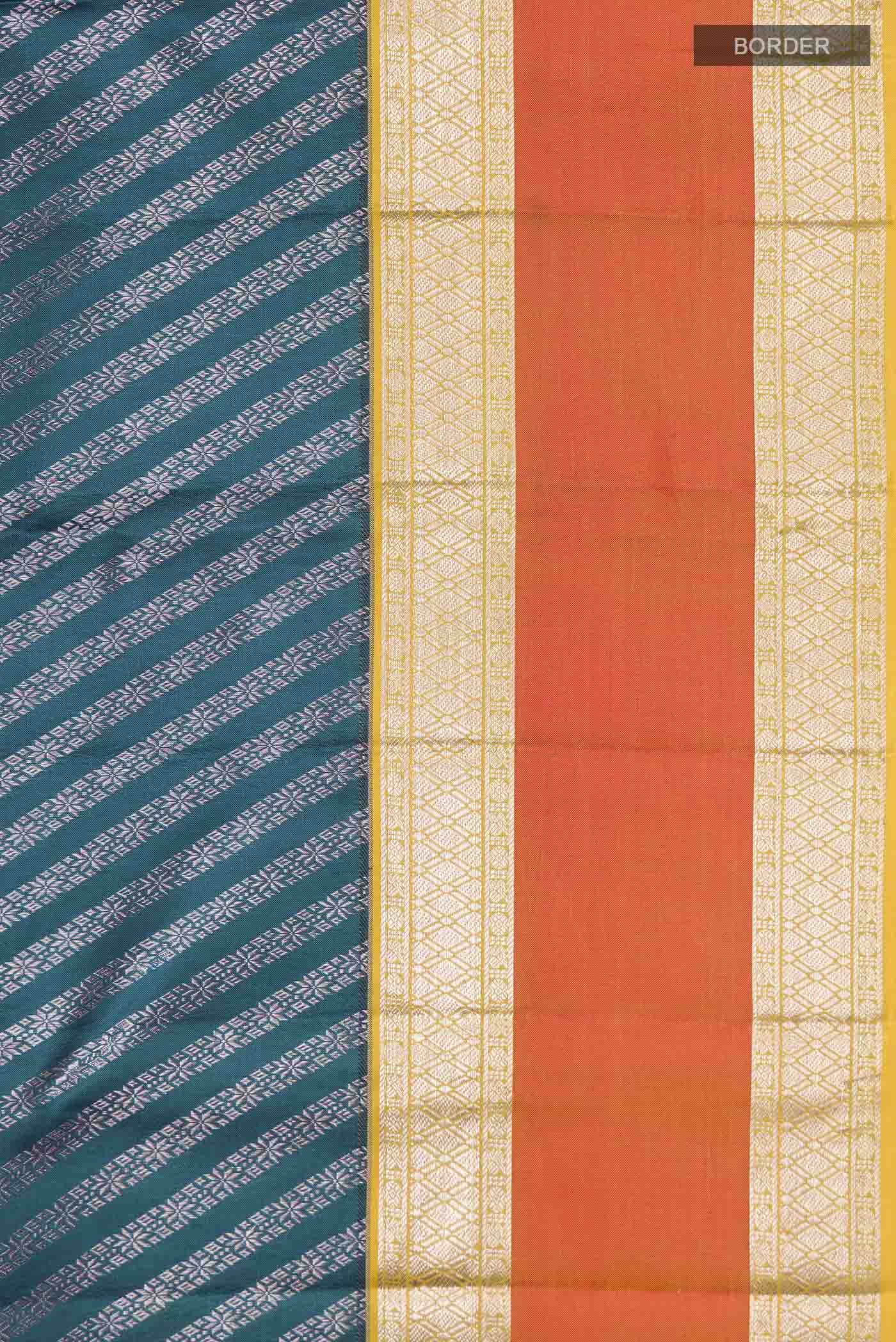 Blue Kanjivaram Silk Saree - Image 3