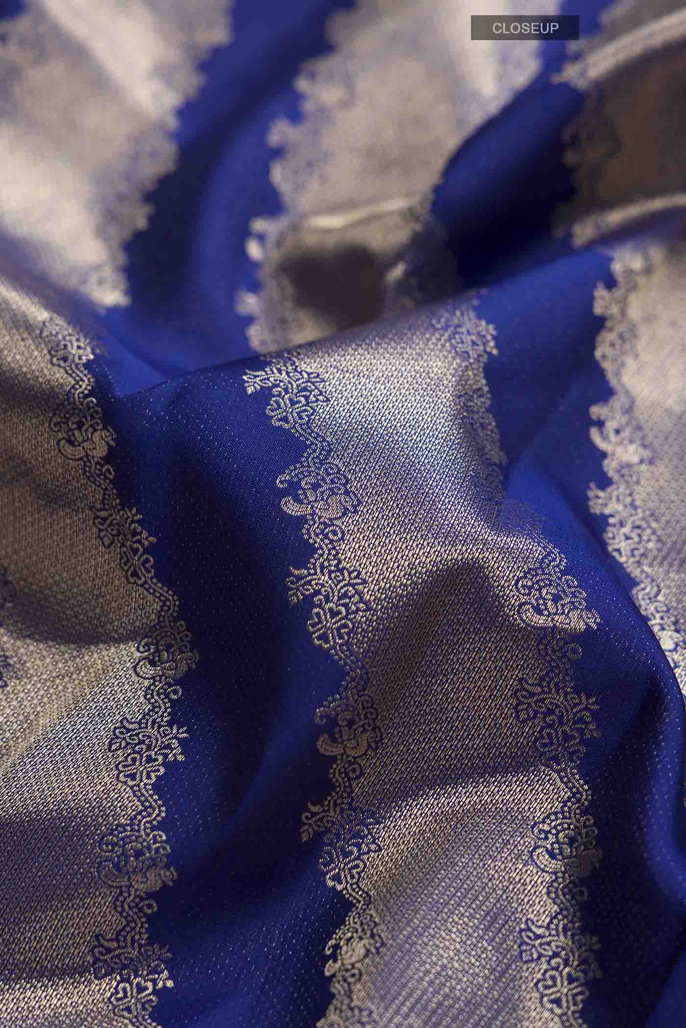 Blue Kanchipuram Silk Saree - Image 2