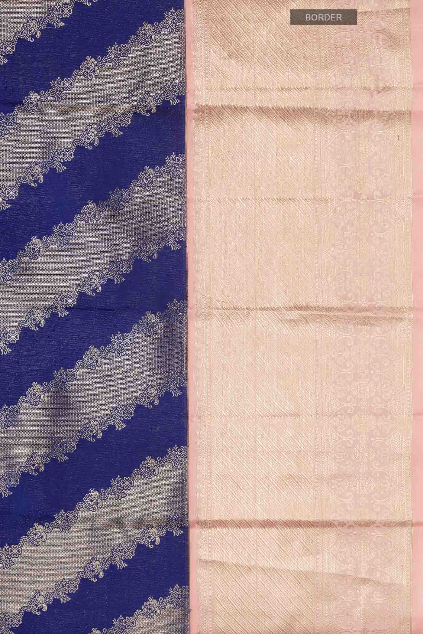 Blue Kanchipuram Silk Saree - Image 3