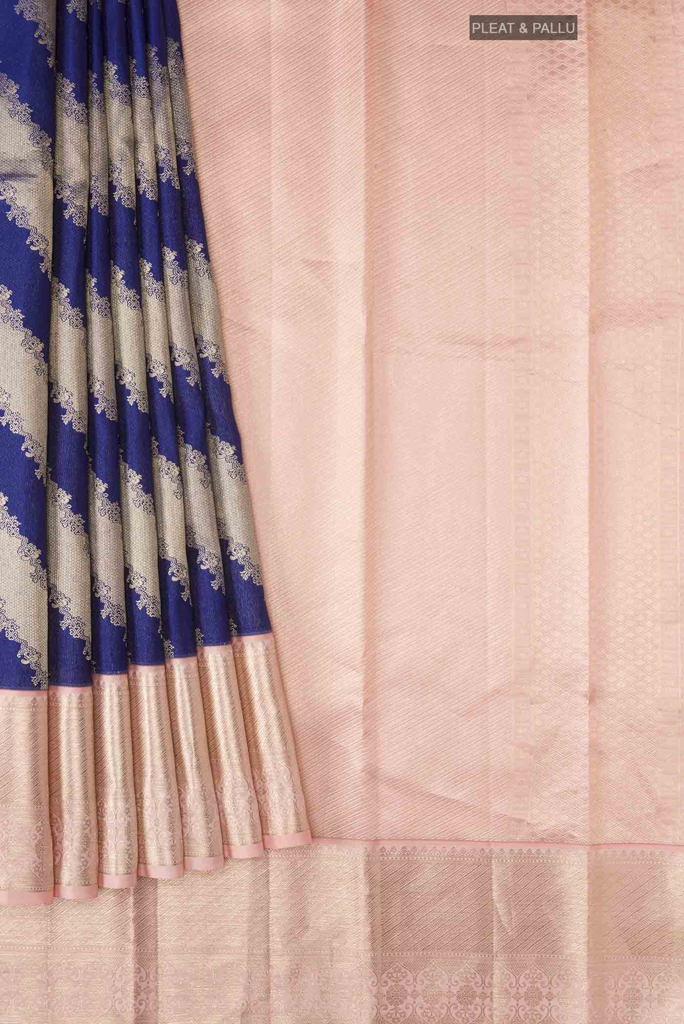 Blue Kanchipuram Silk Saree - Image 4