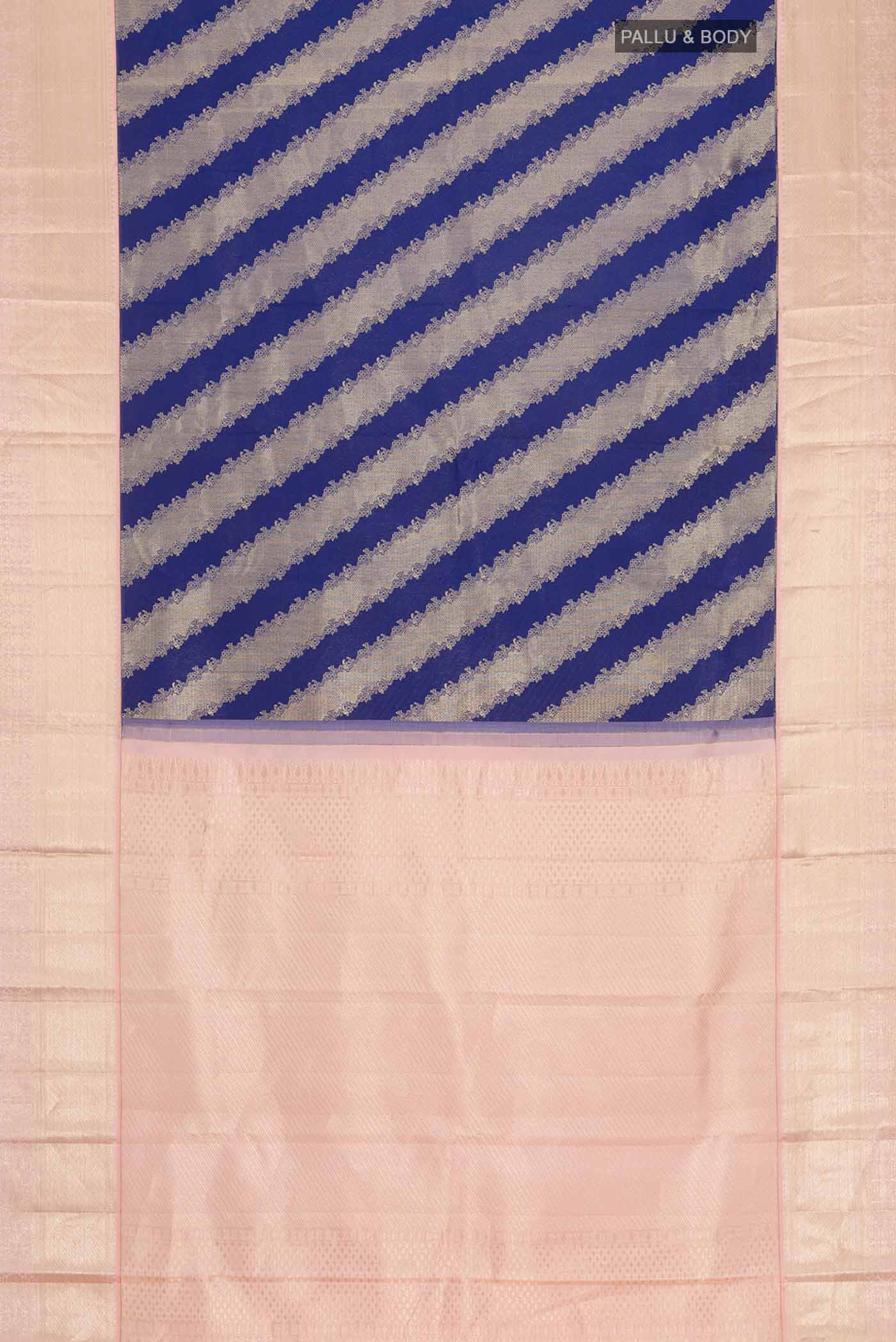 Blue Kanchipuram Silk Saree - Image 6